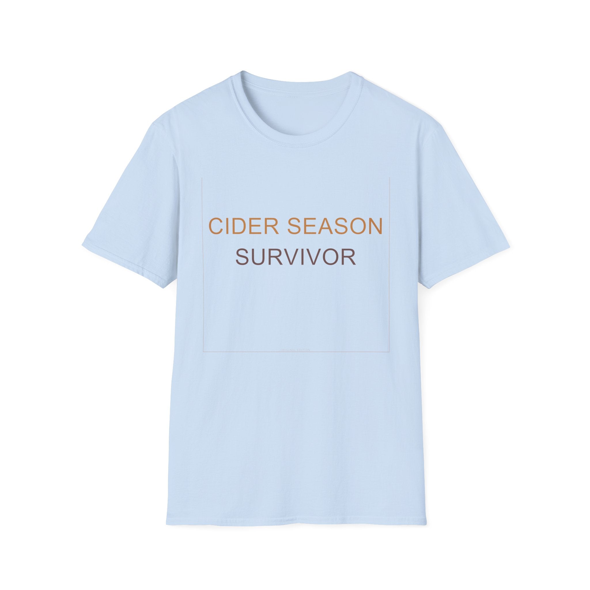 Fall Theme Minimalist Typography T-Shirt, Cider Season Survivor Graphic Tee