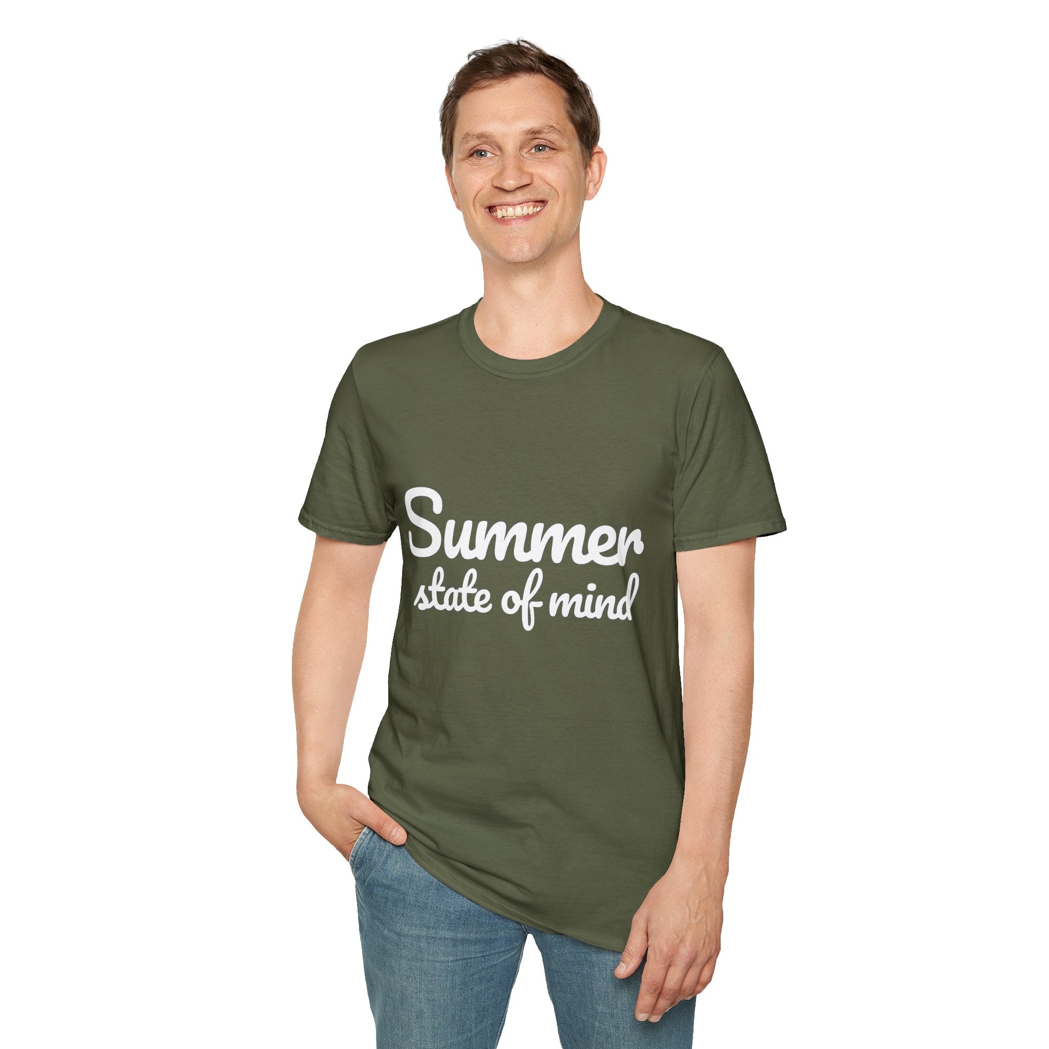Summer Theme Minimalist Typography T-Shirt, Summer State of Mind T-Shirt