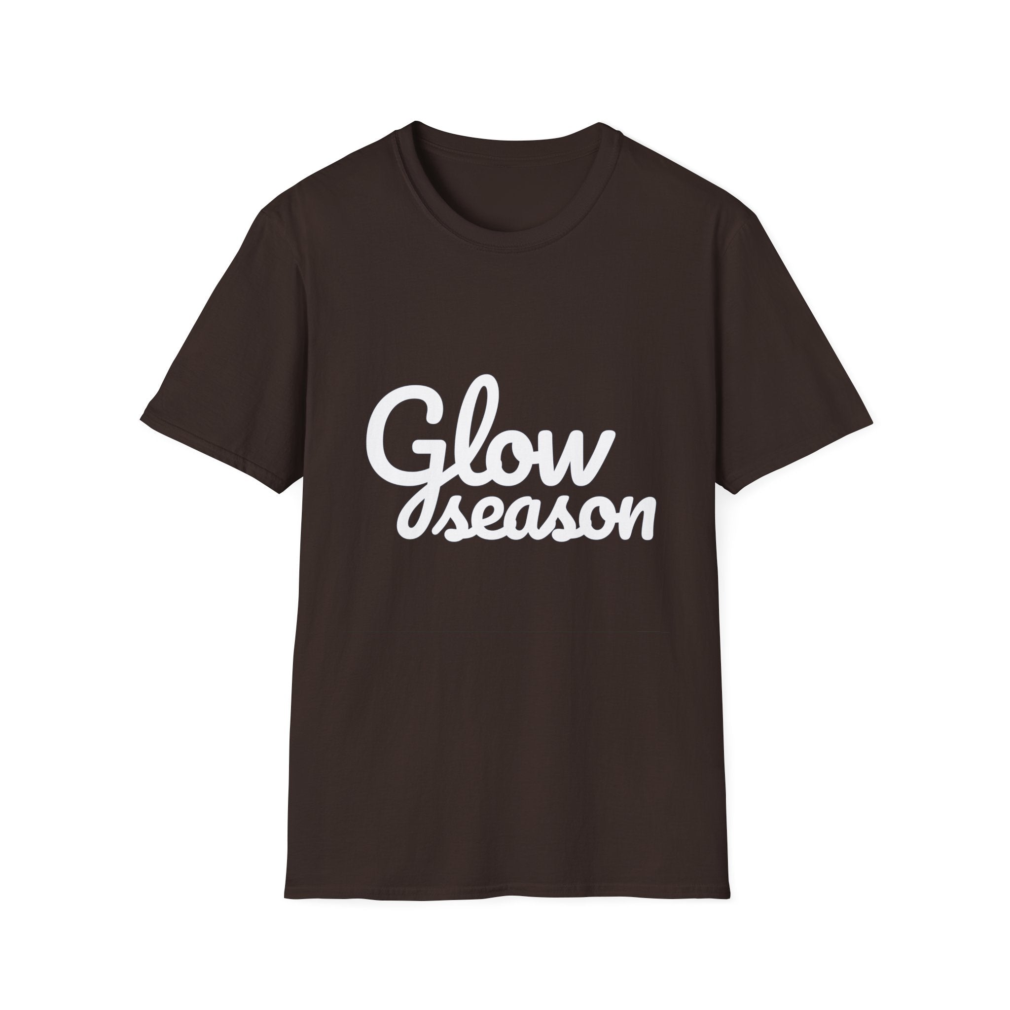 Summer Theme Minimalist Typography T-Shirt, Glow Season Script Tee