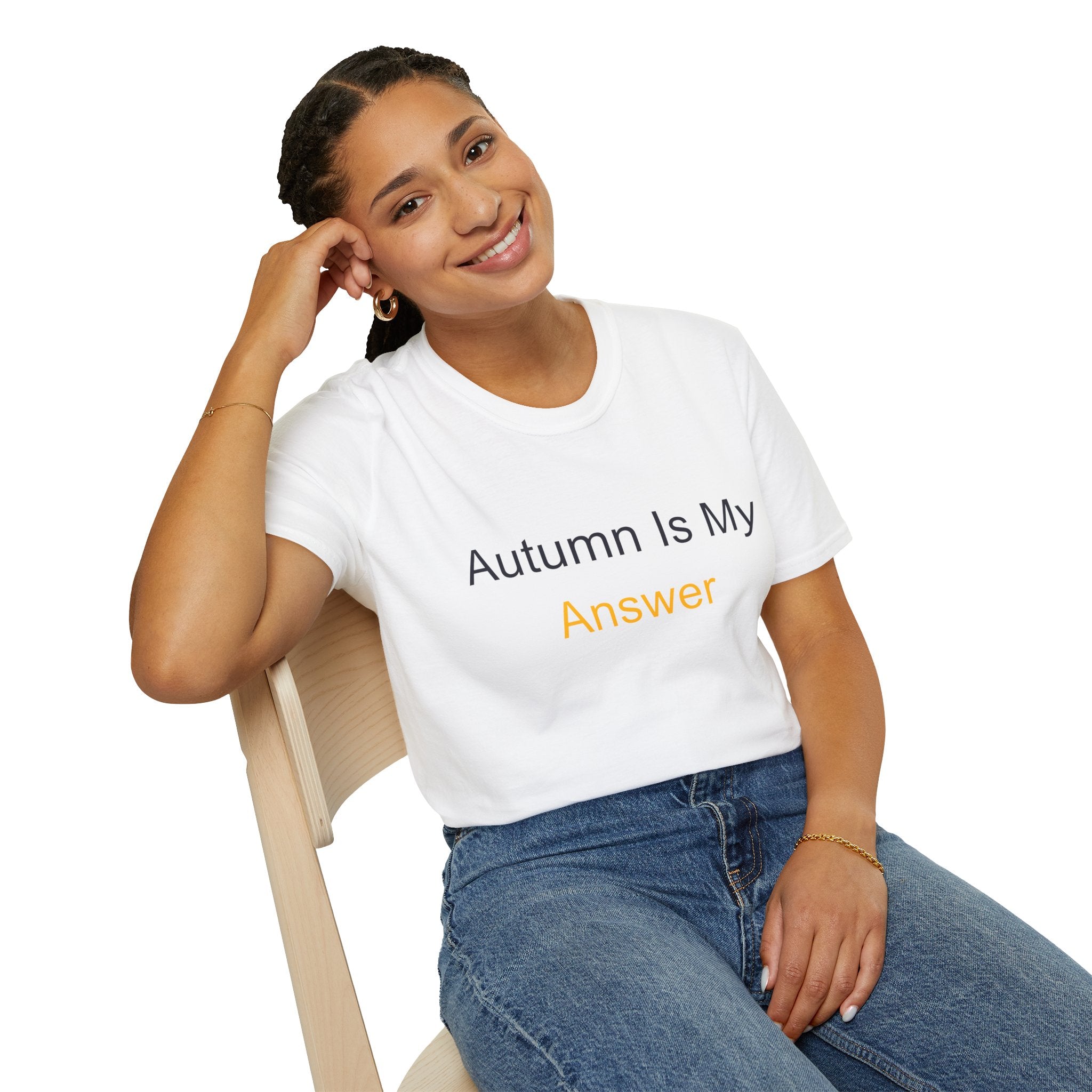 Fall Theme Minimalist Typography T-Shirt, Autumn Is My Answer Graphic Tee