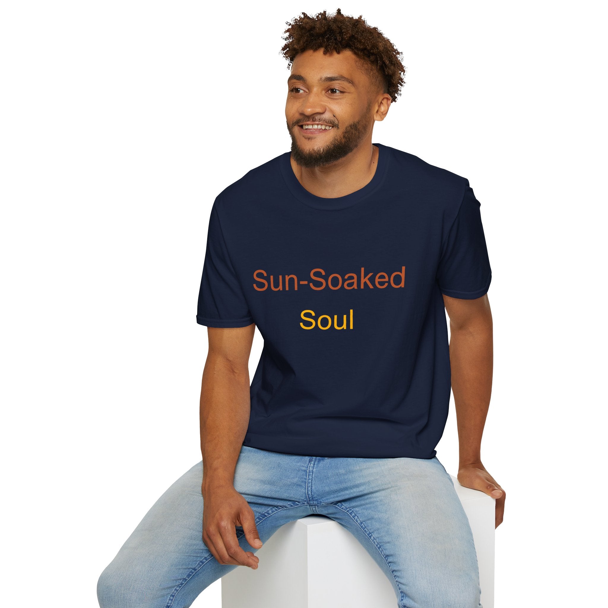 Summer Theme Minimalist Typography T-Shirt, Sun-Soked Soul Tee