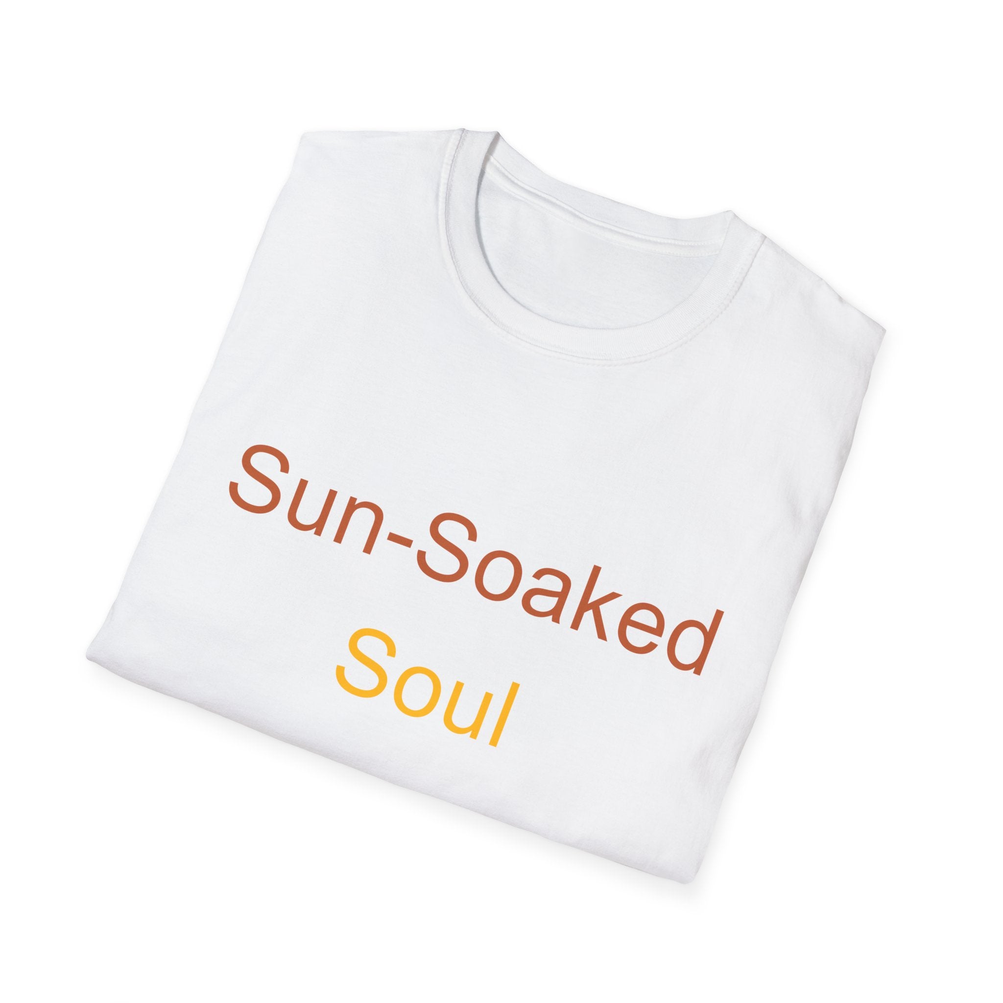 Summer Theme Minimalist Typography T-Shirt, Sun-Soked Soul Tee