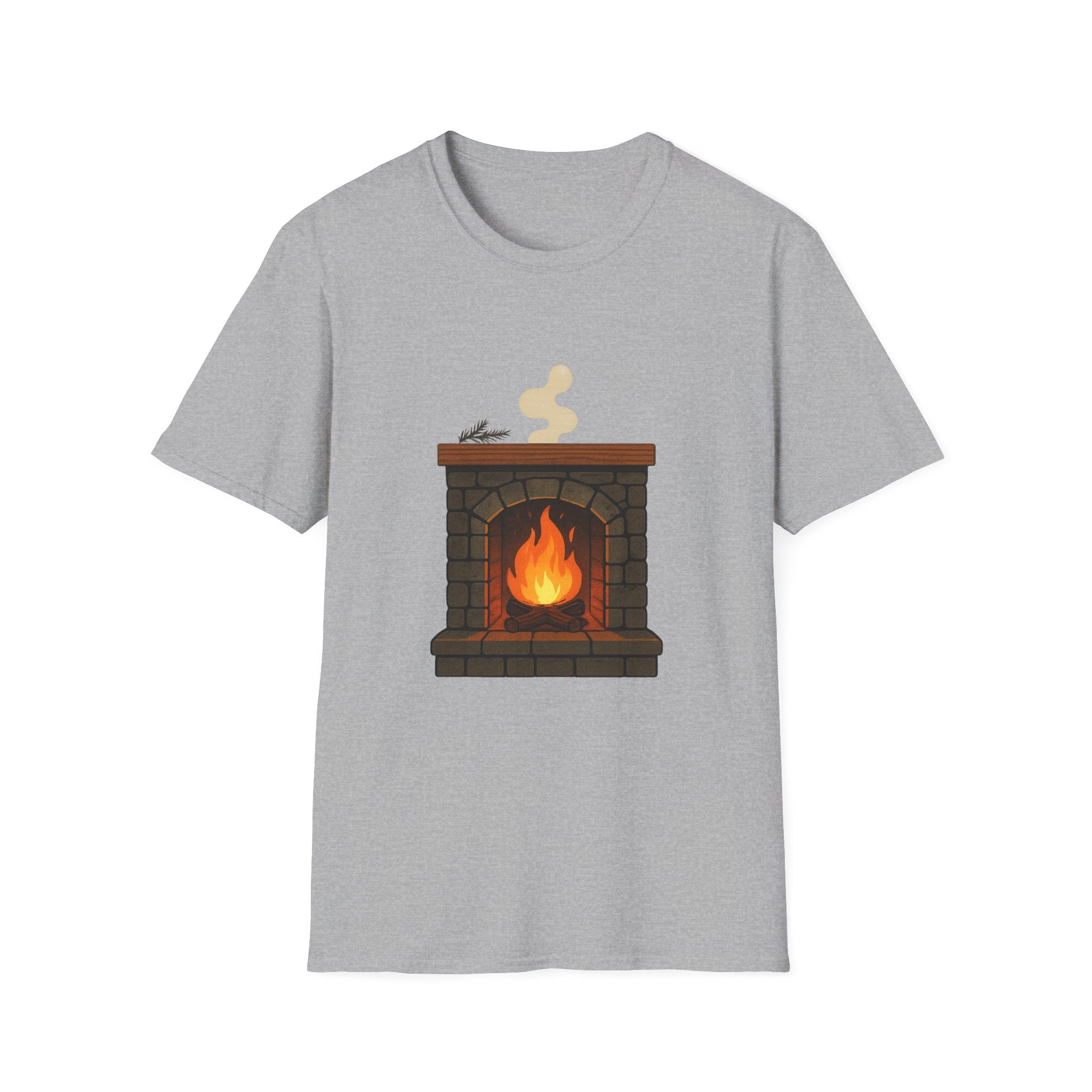 Cozy Fireplace Graphic T Shirt Warm Aesthetic Relaxed Fit Tee
