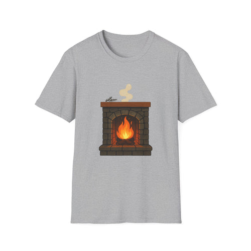 Cozy Fireplace Graphic T Shirt Warm Aesthetic Relaxed Fit Tee