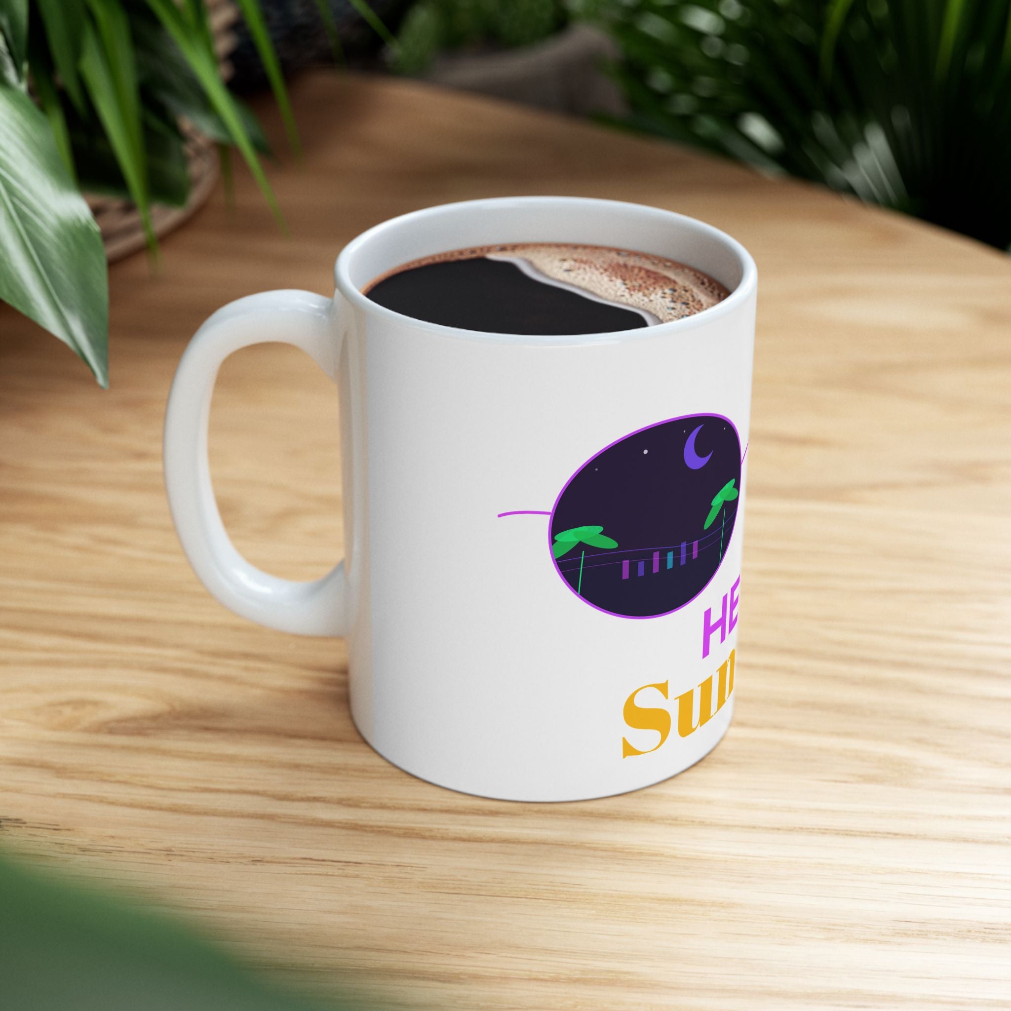 Summer Vibes Ceramic Mug | Bright Seasonal Beach Design