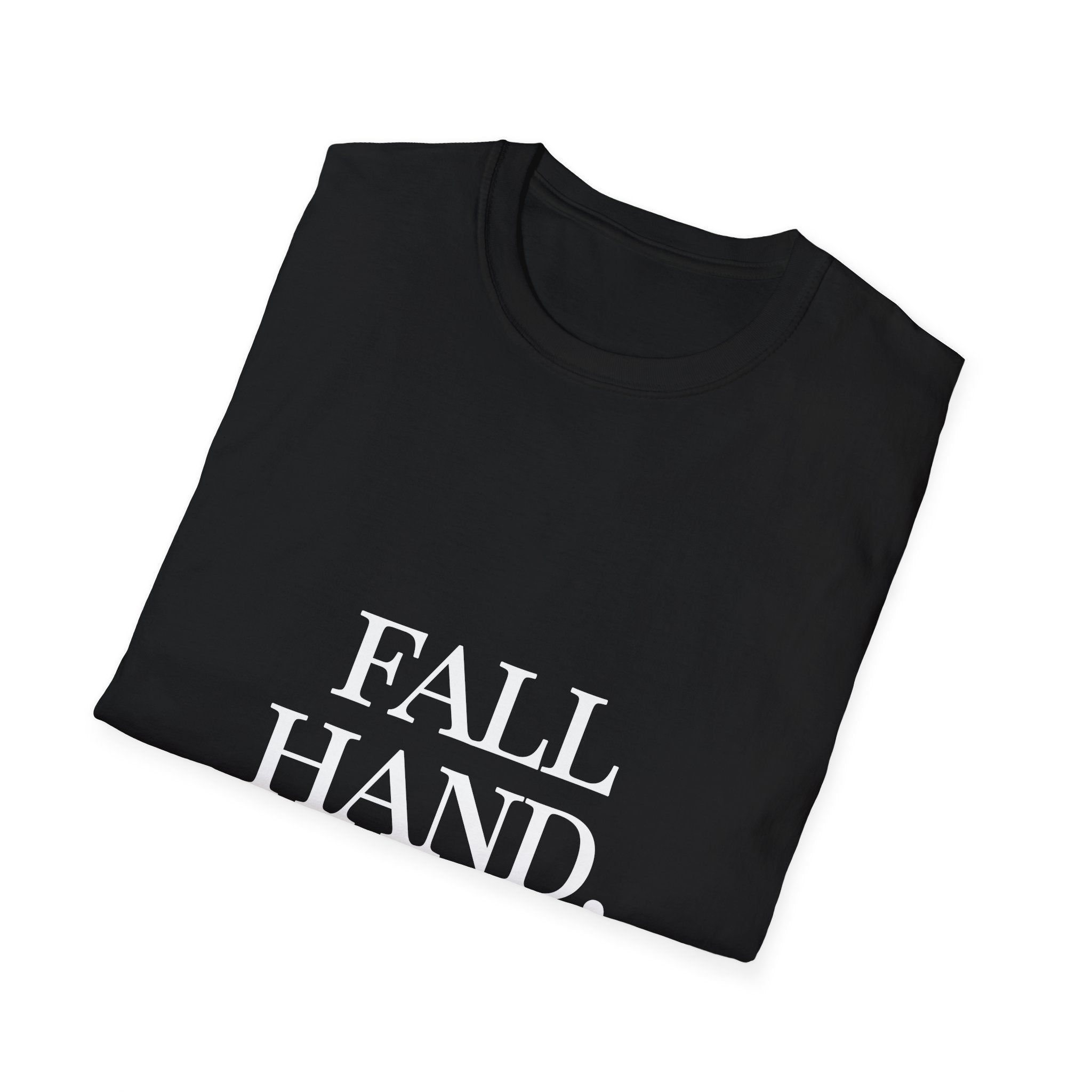 Fall Theme Minimalist Typography Graphic T-Shirt Fall Hard, Rise Slow Tee