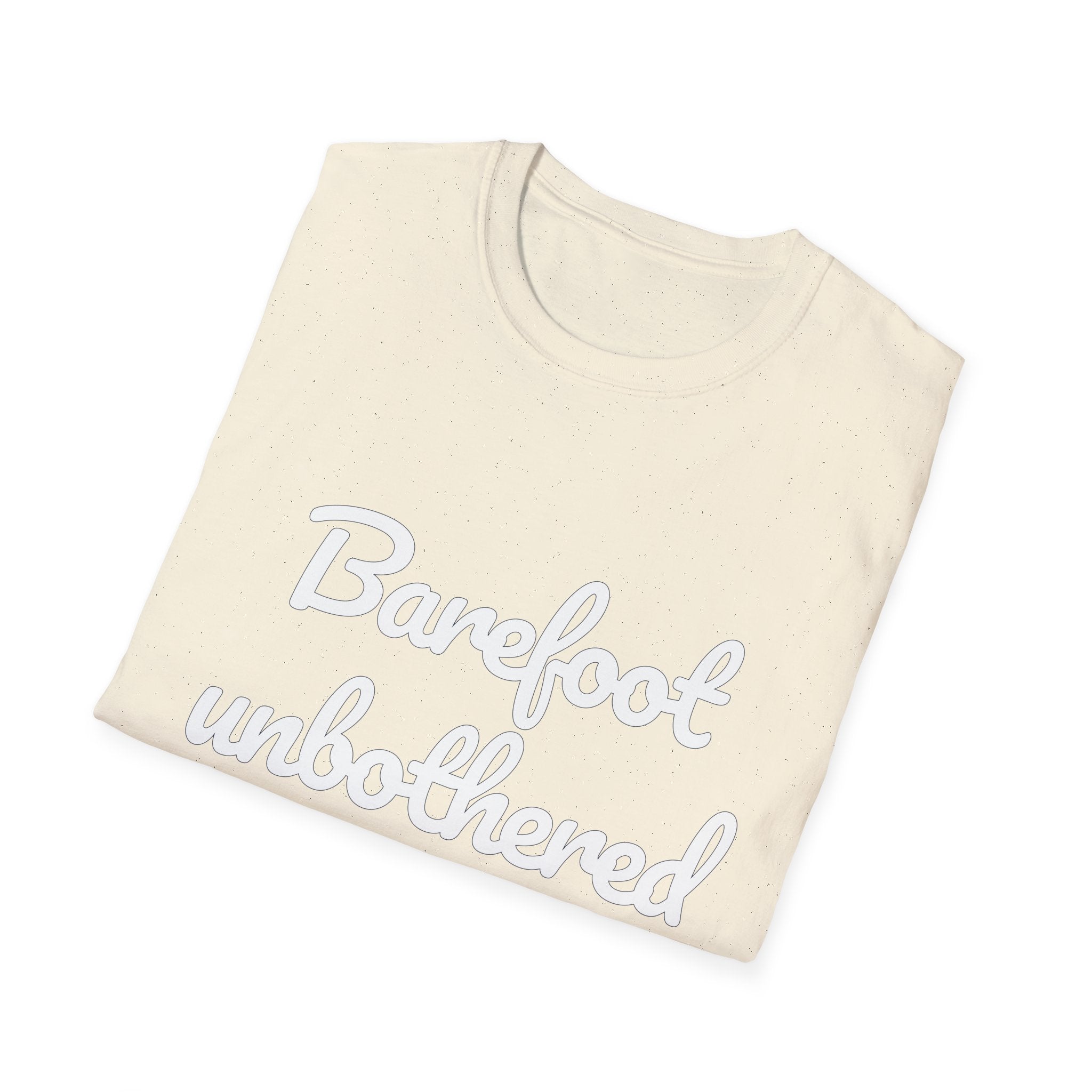 Summer Theme Minimalist Typography T-Shirt, Barefoot Unbothered Tee