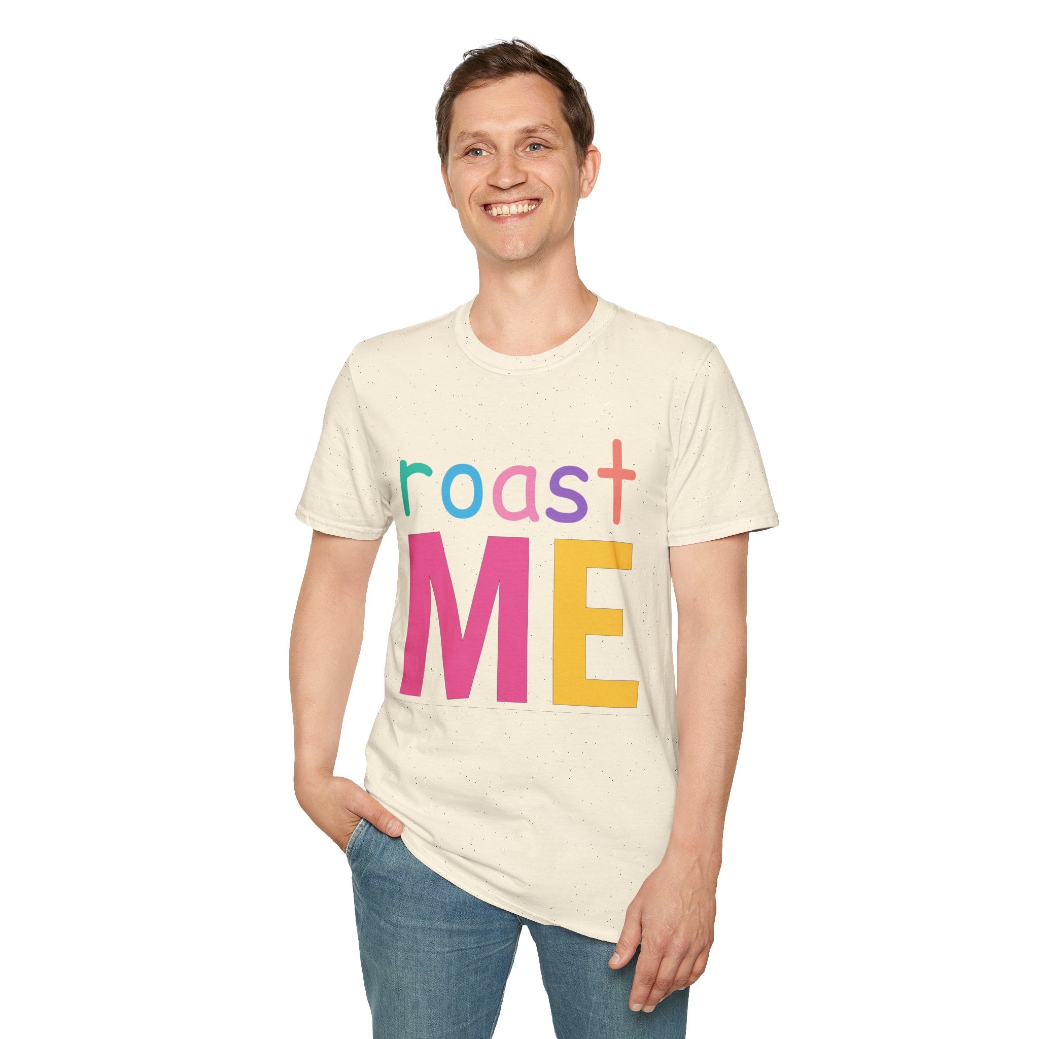 Colorful Theme Typography T-Shirt, Roast Me Graphic Tee