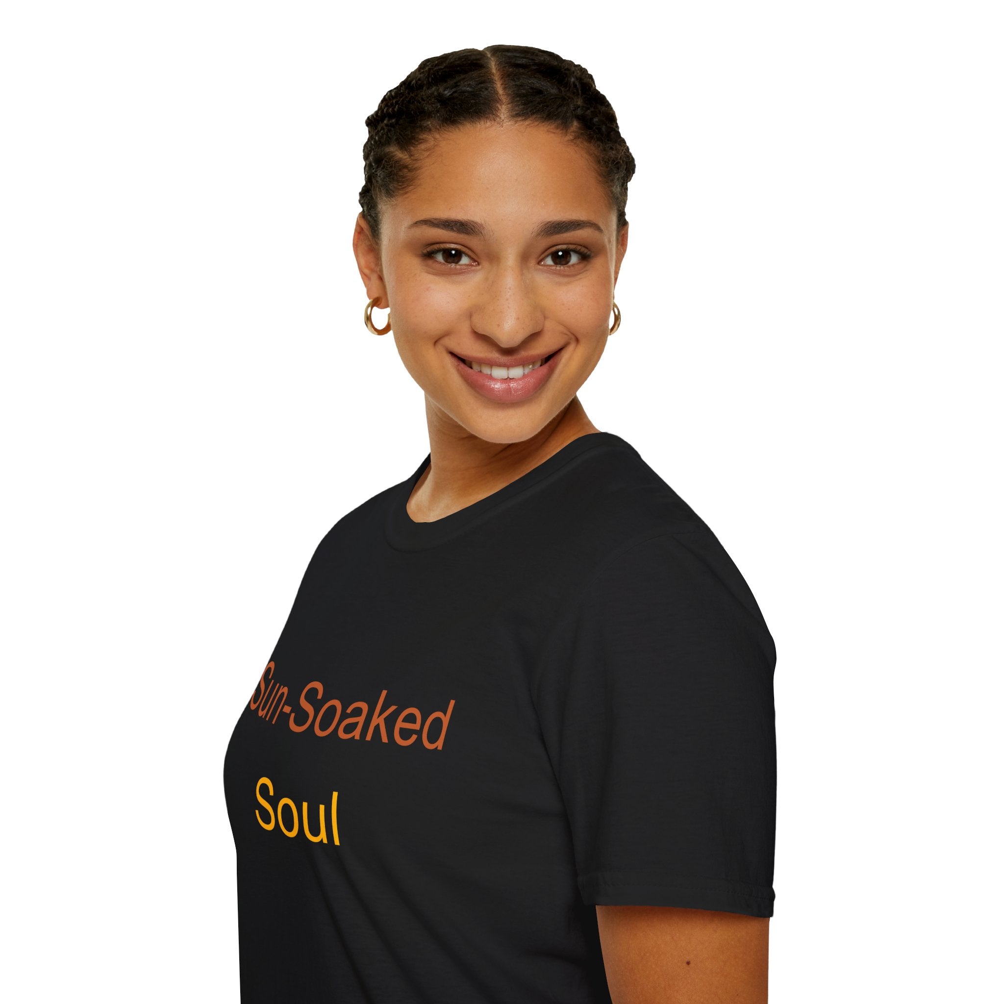 Summer Theme Minimalist Typography T-Shirt, Sun-Soked Soul Tee