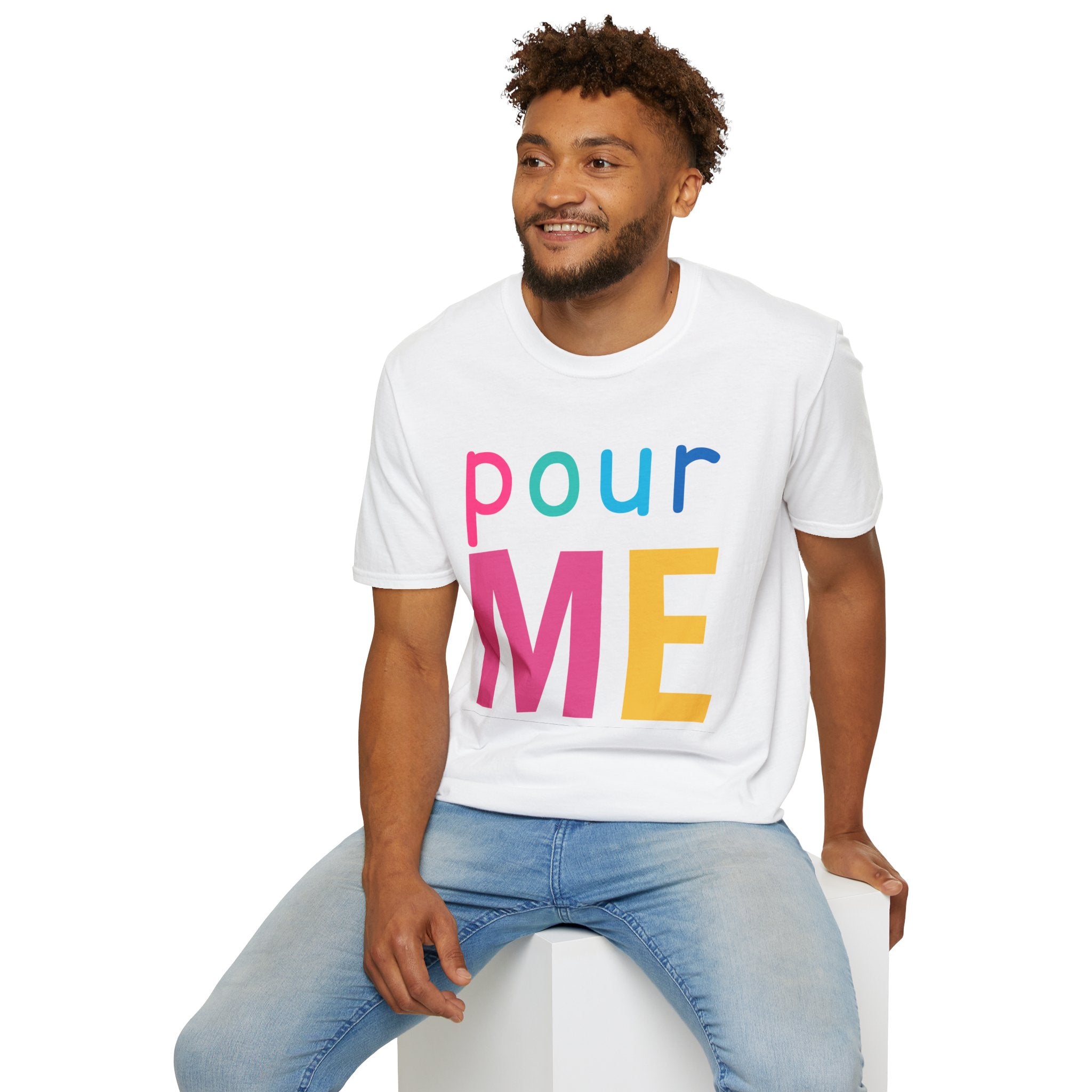 Colorful Theme Typography T-Shirt, Pour Me Graphic Tee