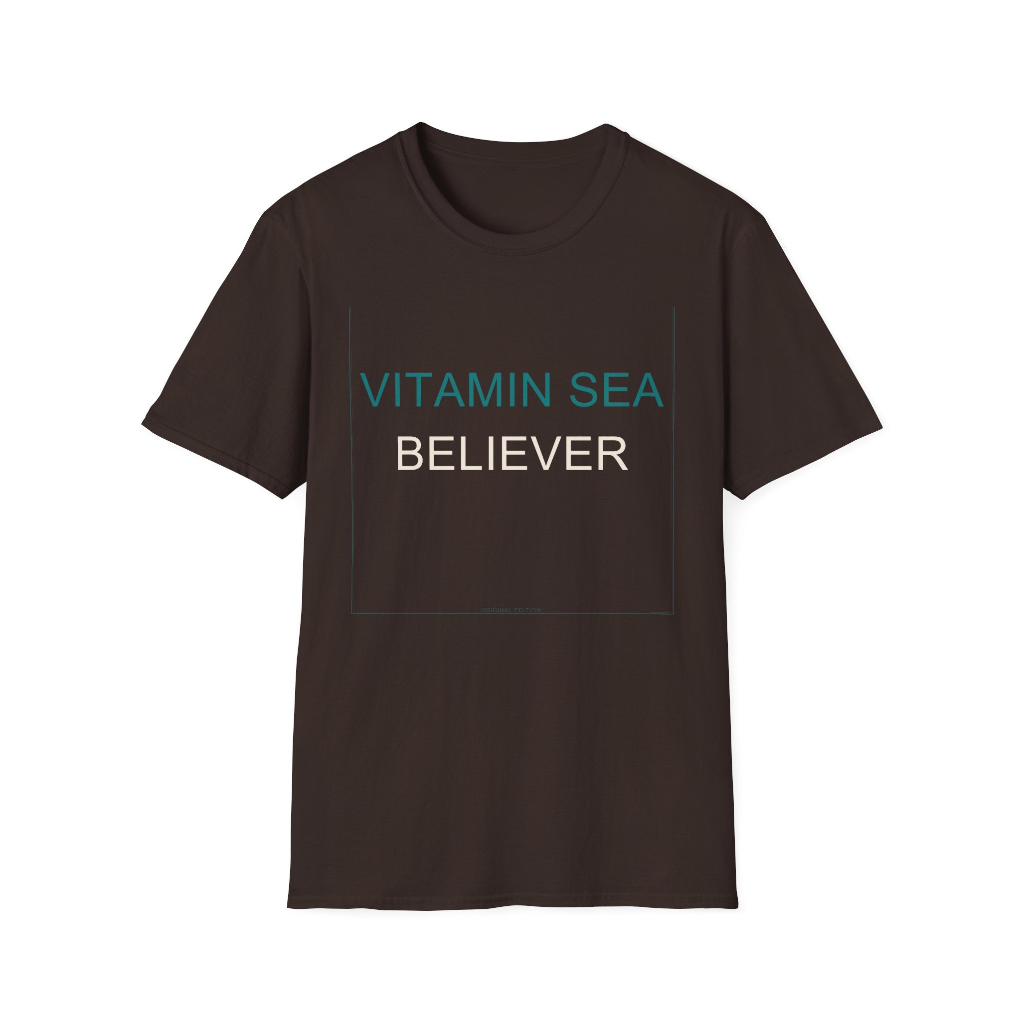 Summer Theme Minimalist Typography T-Shirt, Vitamin Sea Believer Tee