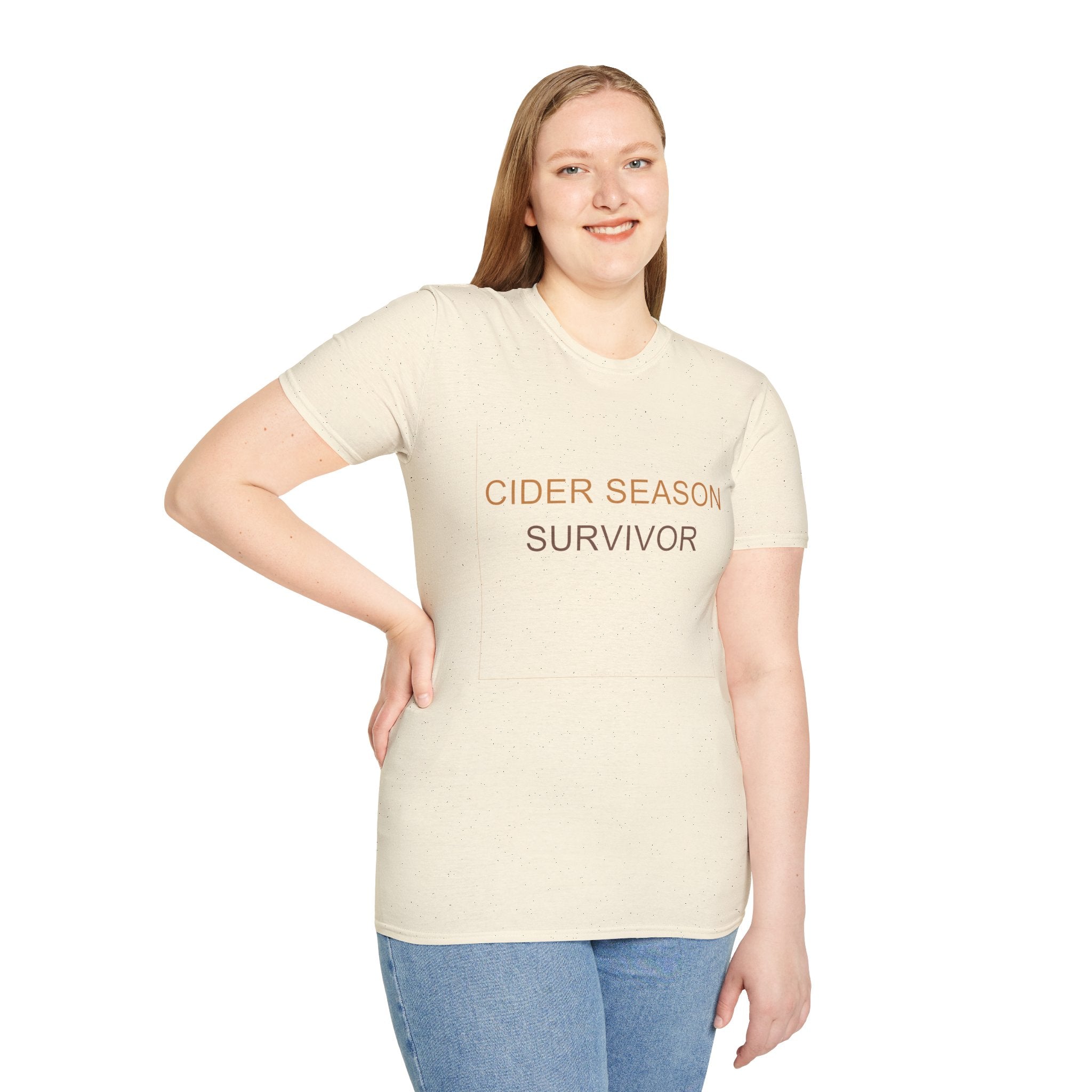Fall Theme Minimalist Typography T-Shirt, Cider Season Survivor Graphic Tee