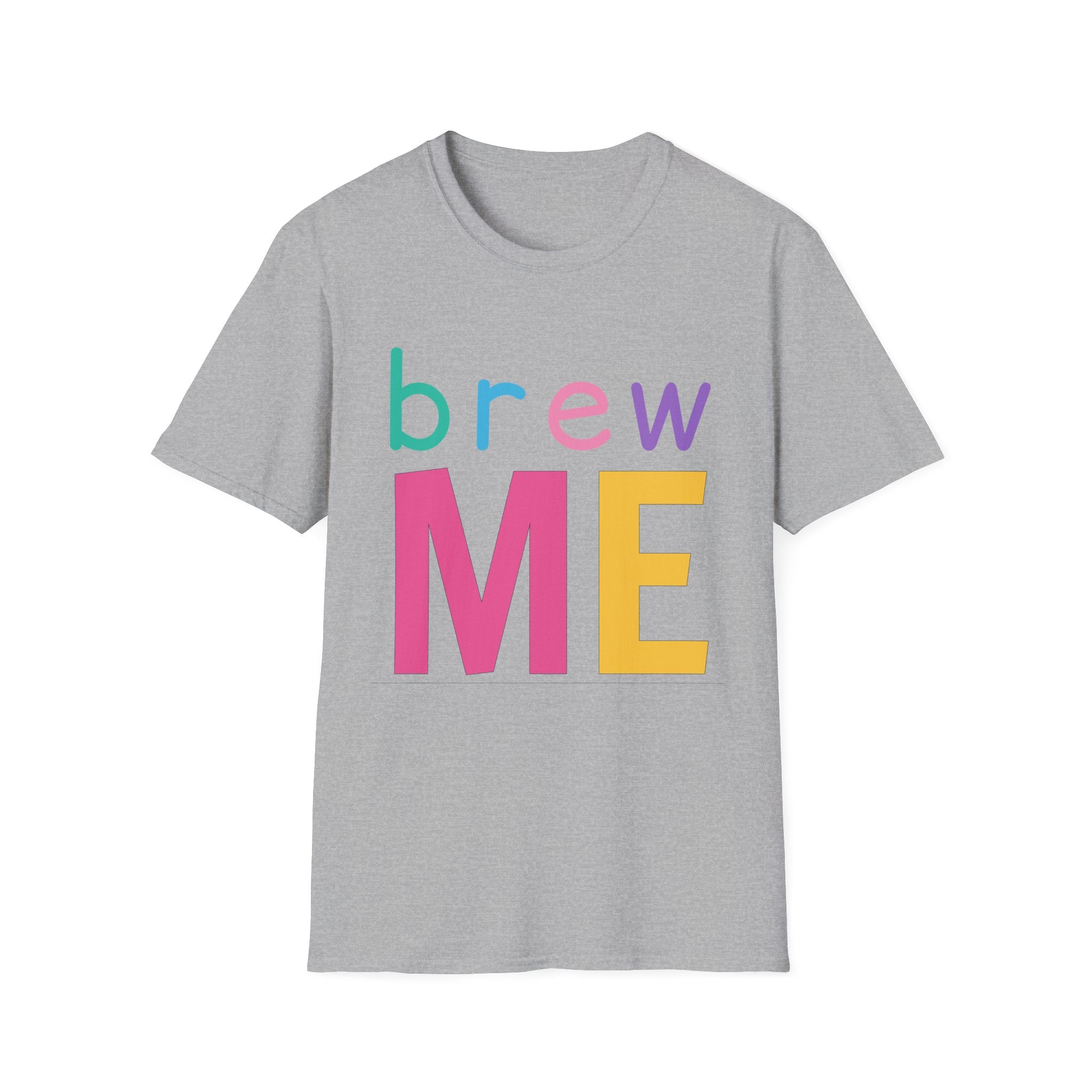 Colorful Theme Typography T-Shirt, Brew Me Colorful Graphic Tee
