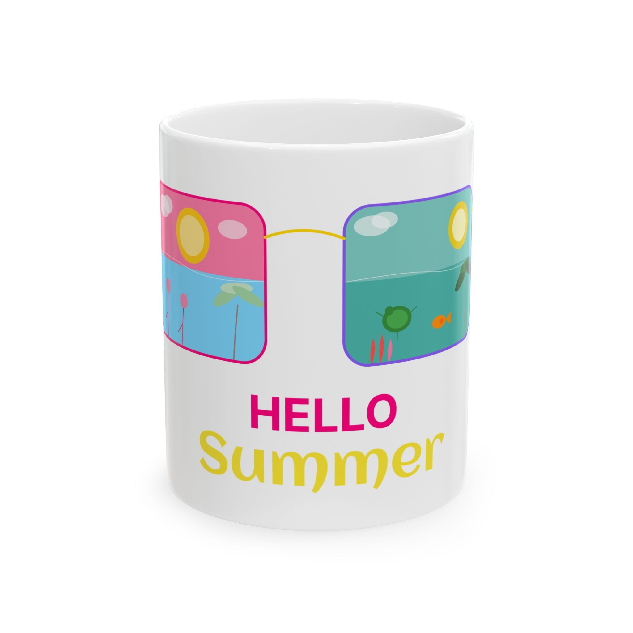 Summer Sunglasses Ceramic Mug | Colorful Beach Design