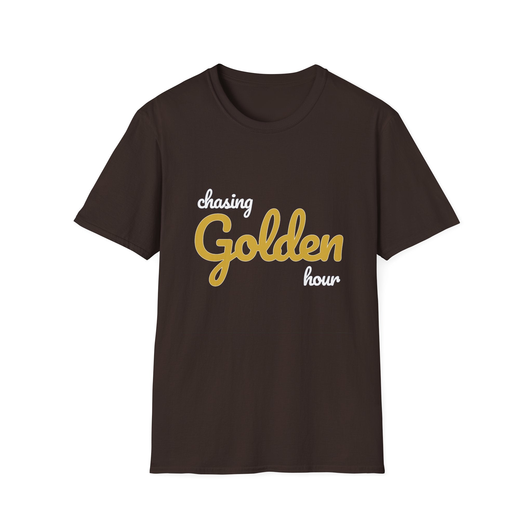 Summer Theme Minimalist Typography T-Shirt, Chasing Golen Hour Script Tee