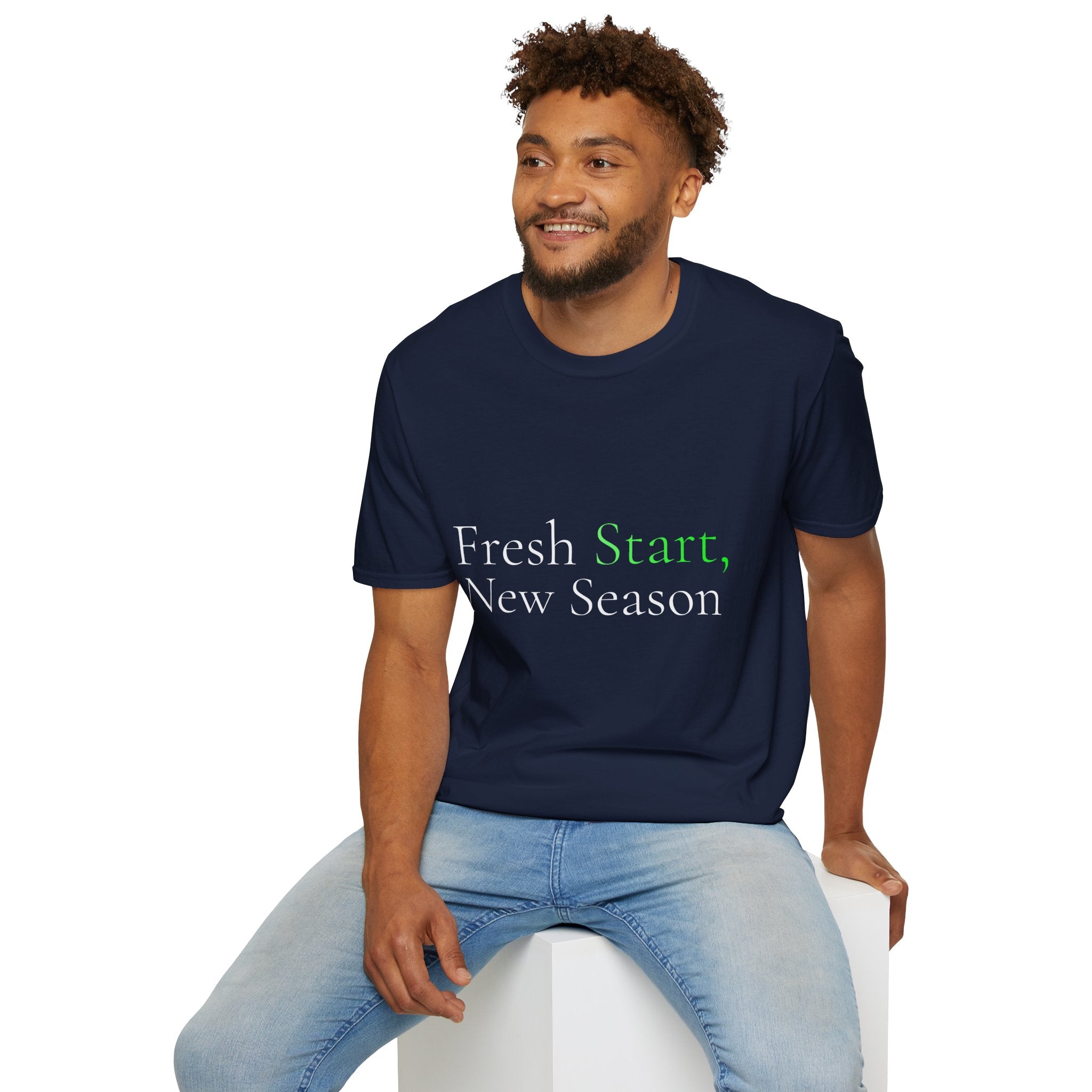 Spring Theme Typography T-Shirt, Fresh Start New Season Motivational Tee