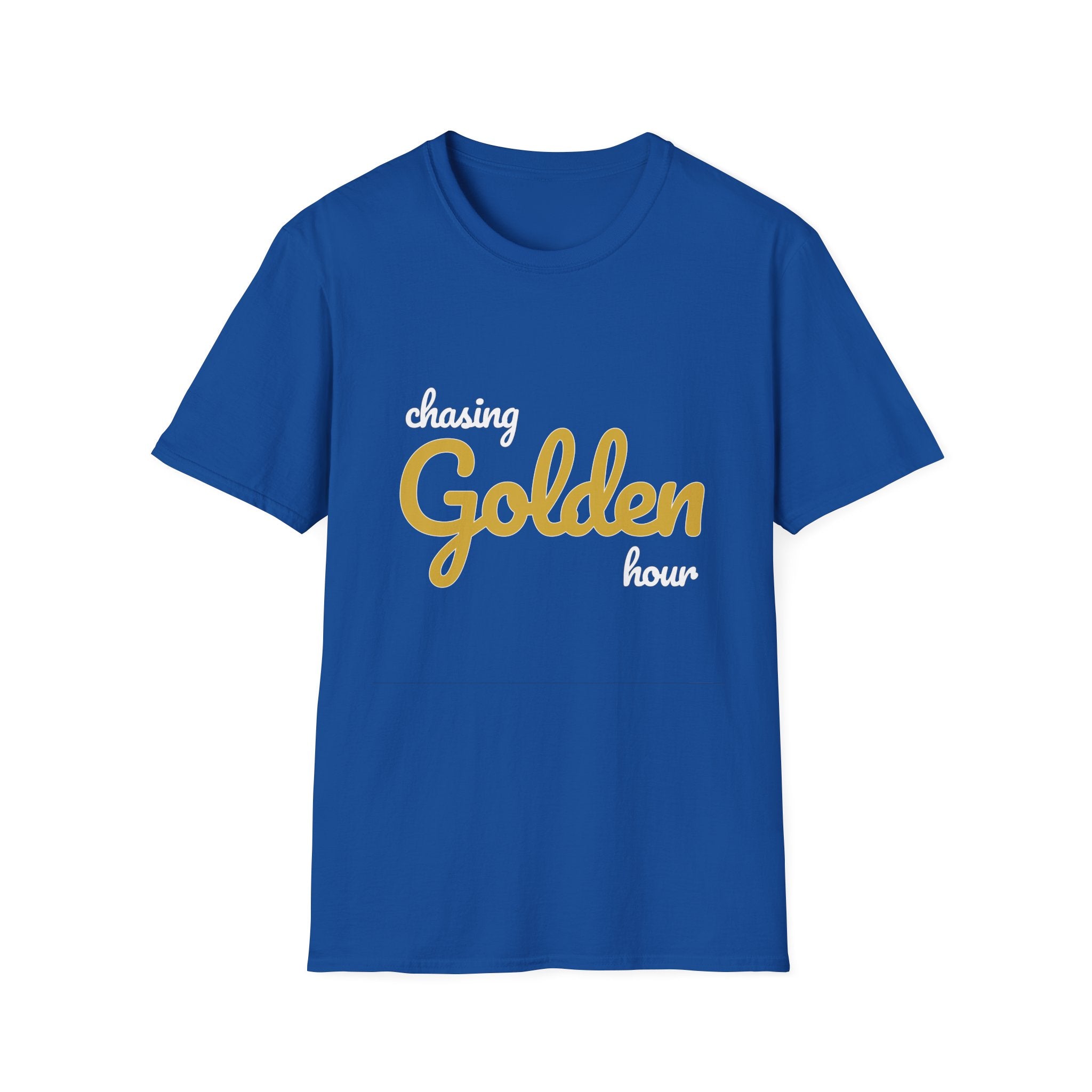 Summer Theme Minimalist Typography T-Shirt, Chasing Golen Hour Script Tee