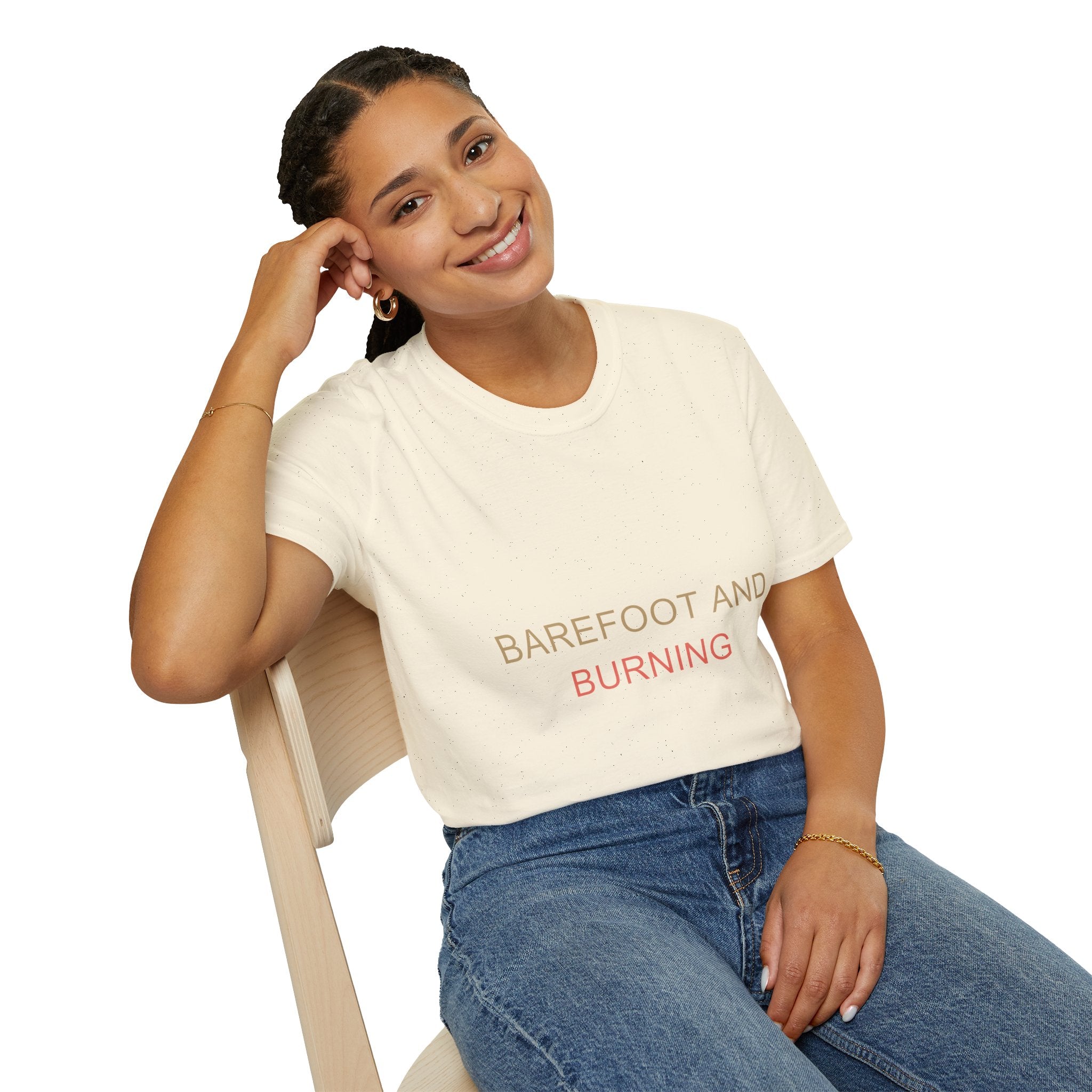 Summer Theme Minimalist Typography T-Shirt, Barefoot and Burning T-Shirt