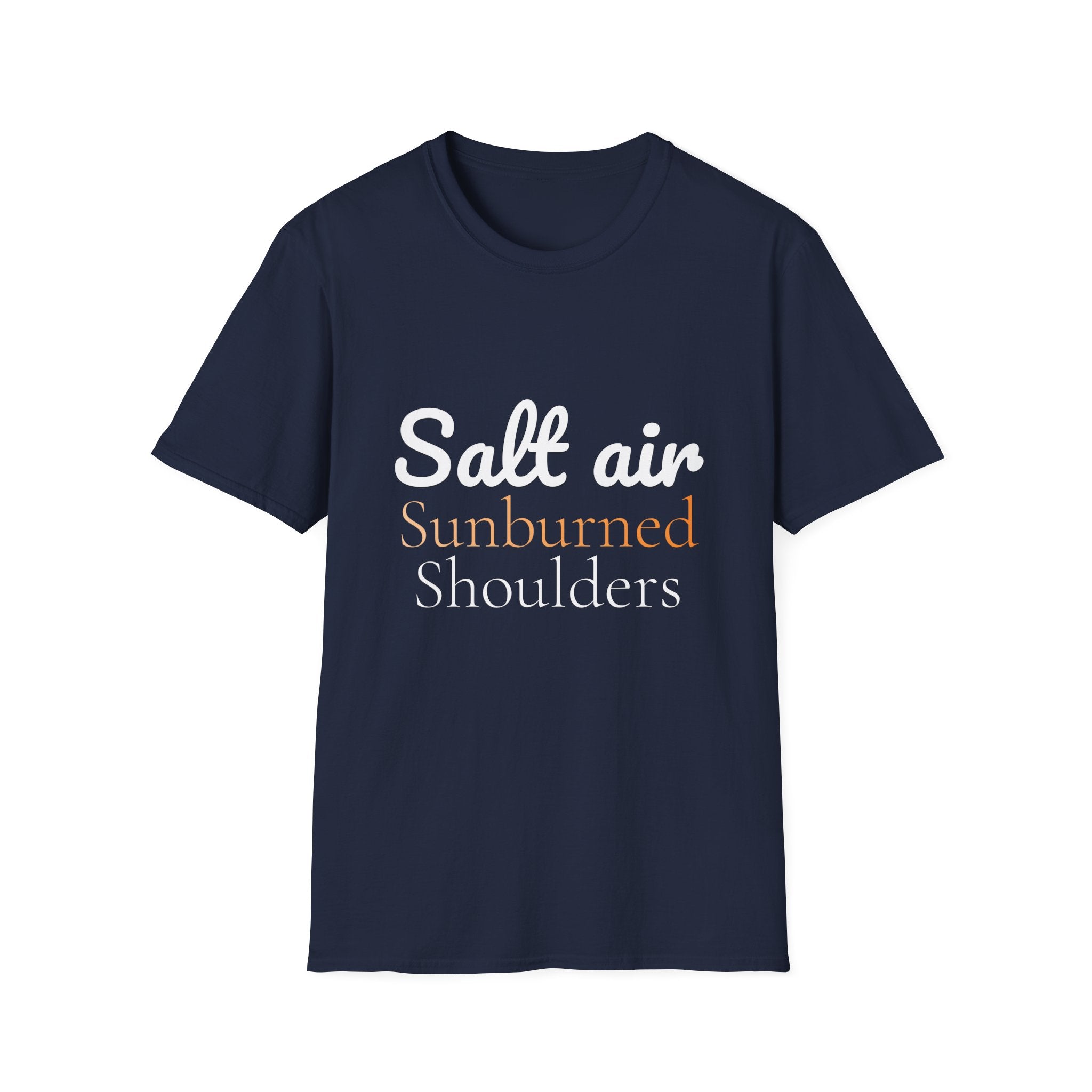 Summer Theme, Beach Quote Typography T-Shirt, Salt Air Sunburned Shoulders Tee