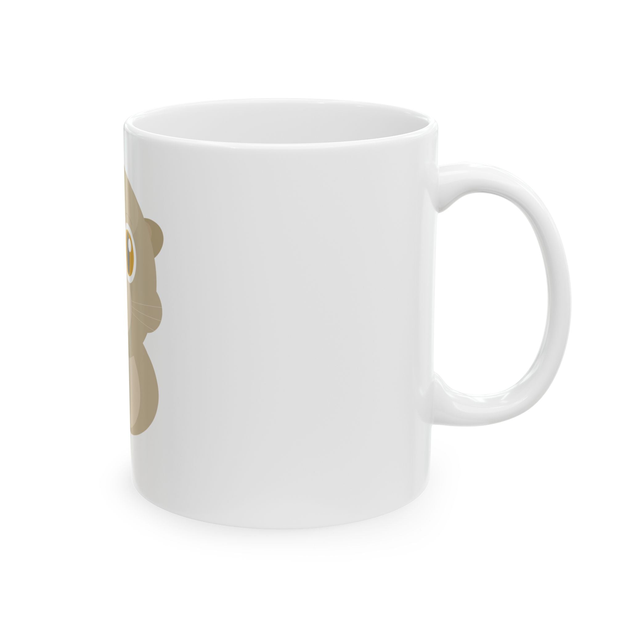 Cute Big-Eyed Cat Ceramic Mug | Adorable Animal Coffee Cup