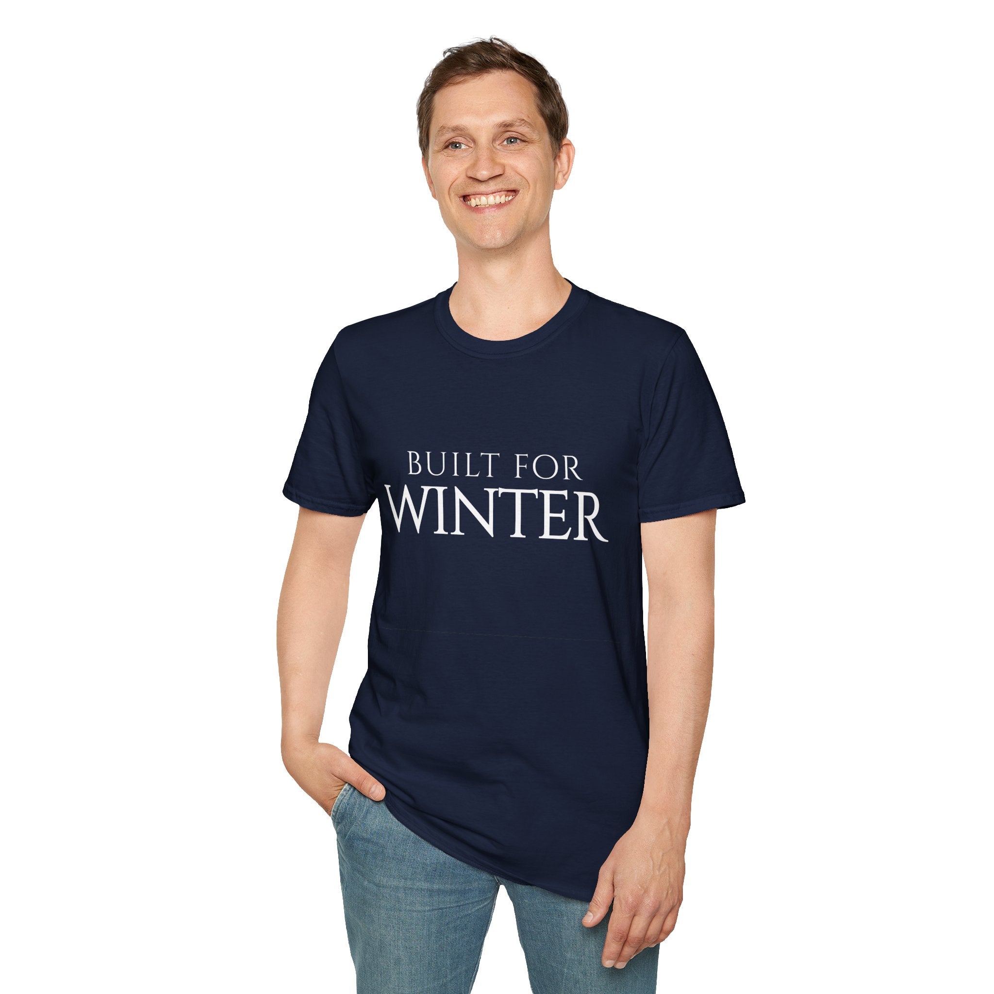 Winter Theme Minimalist Typography Graphic T-Shirt, Built For Winter Tee