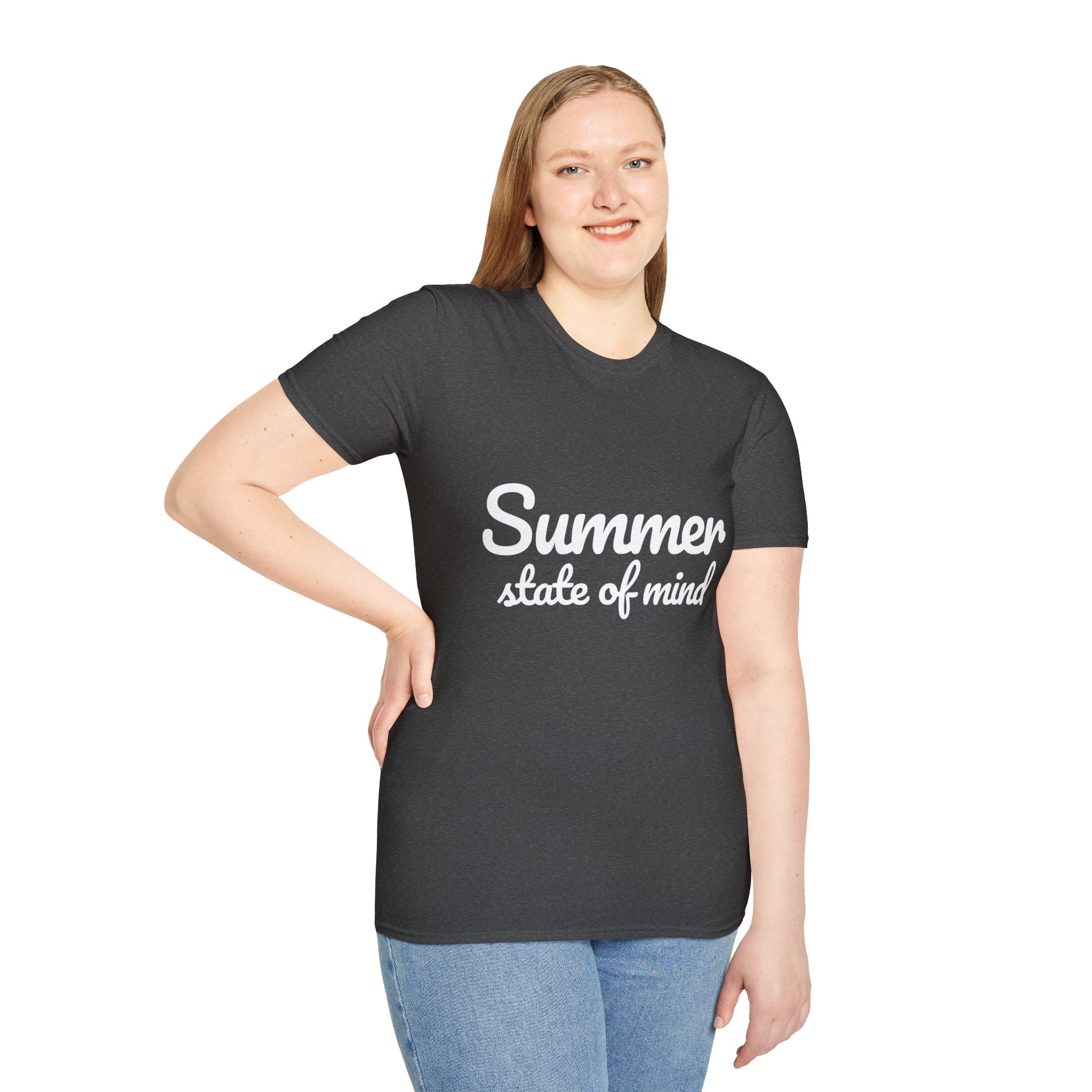 Summer Theme Minimalist Typography T-Shirt, Summer State of Mind T-Shirt