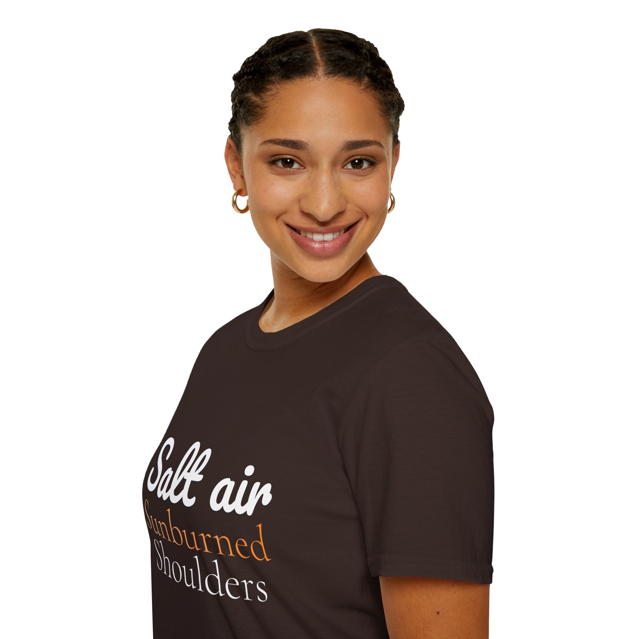 Summer Theme, Beach Quote Typography T-Shirt, Salt Air Sunburned Shoulders Tee