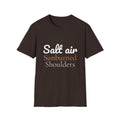 Summer Theme, Beach Quote Typography T-Shirt, Salt Air Sunburned Shoulders Tee