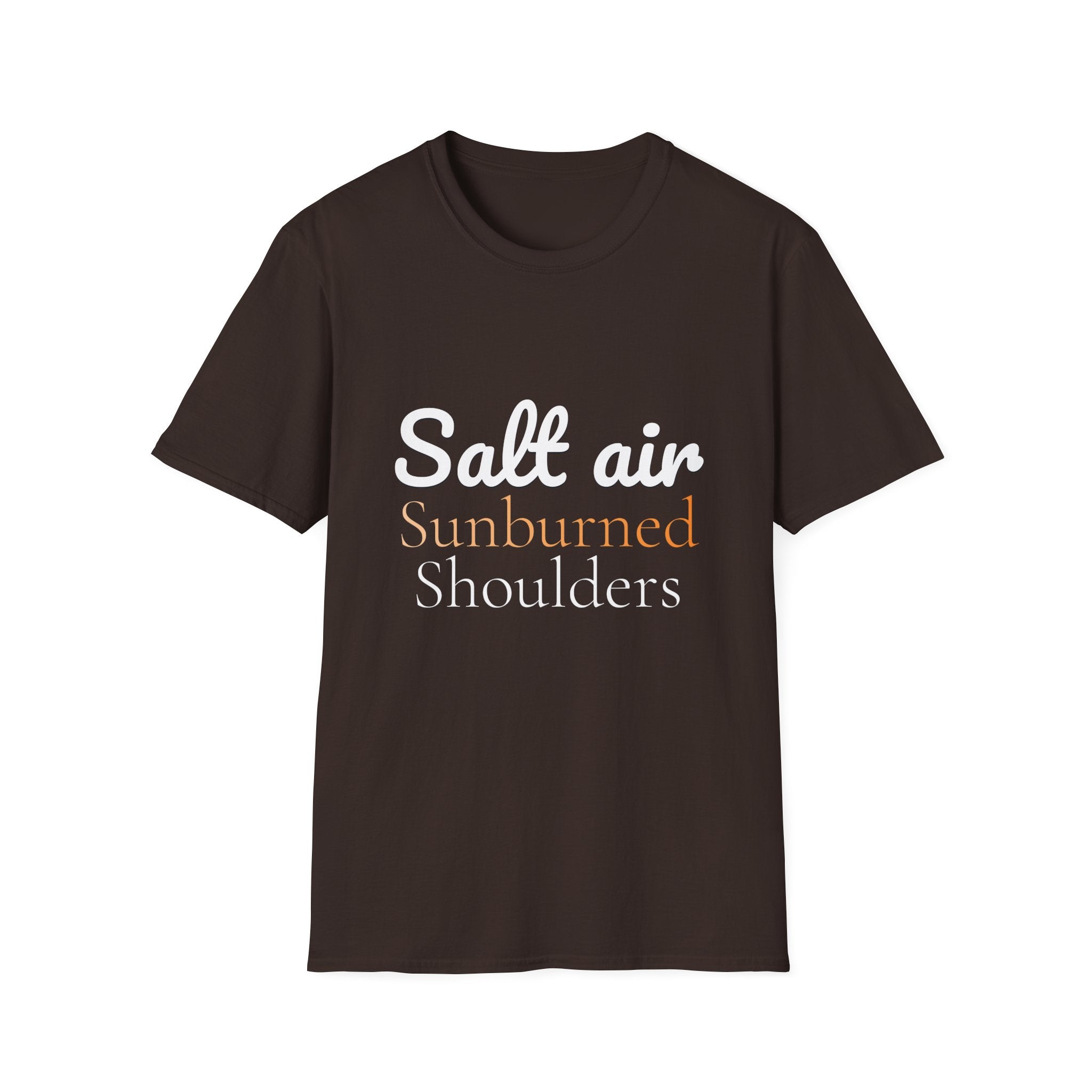 Summer Theme, Beach Quote Typography T-Shirt, Salt Air Sunburned Shoulders Tee