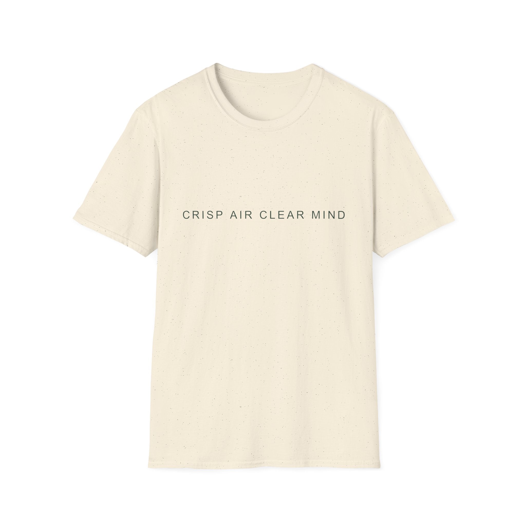 Fall Theme Minimalist Typography T-Shirt, Crisp Air Clear Mind Graphic Tee