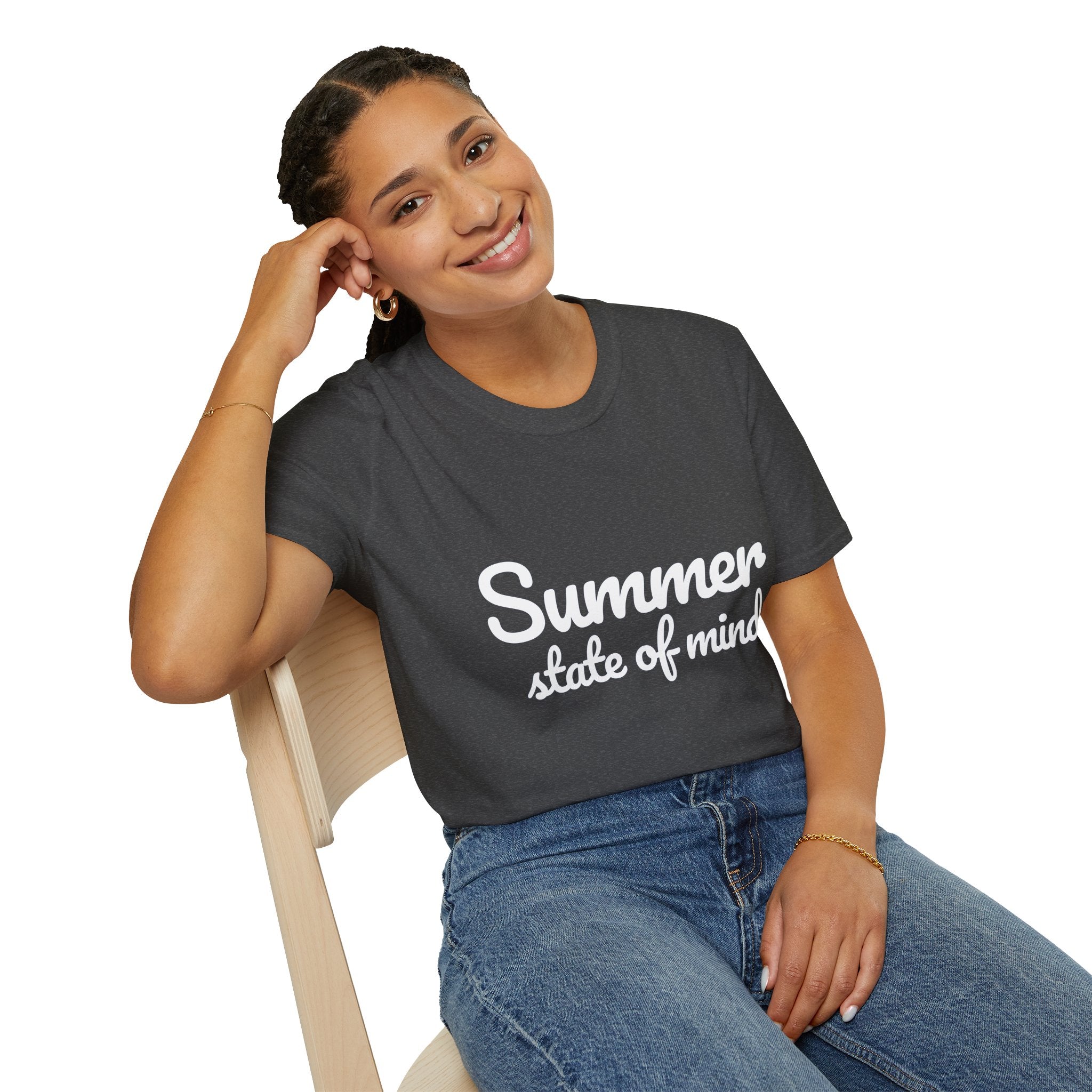 Summer Theme Minimalist Typography T-Shirt, Summer State of Mind T-Shirt