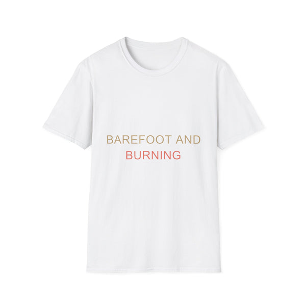 Summer Theme Minimalist Typography T-Shirt, Barefoot and Burning T-Shirt