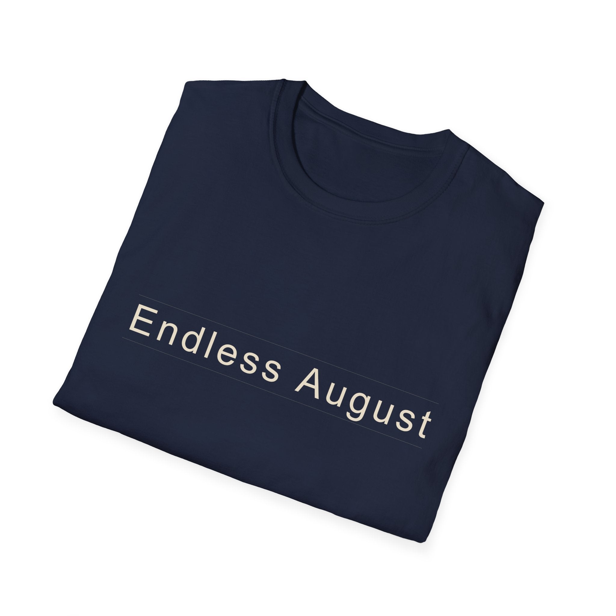 Summer Theme Minimalist Typography T-Shirt, Endless August Script Tee