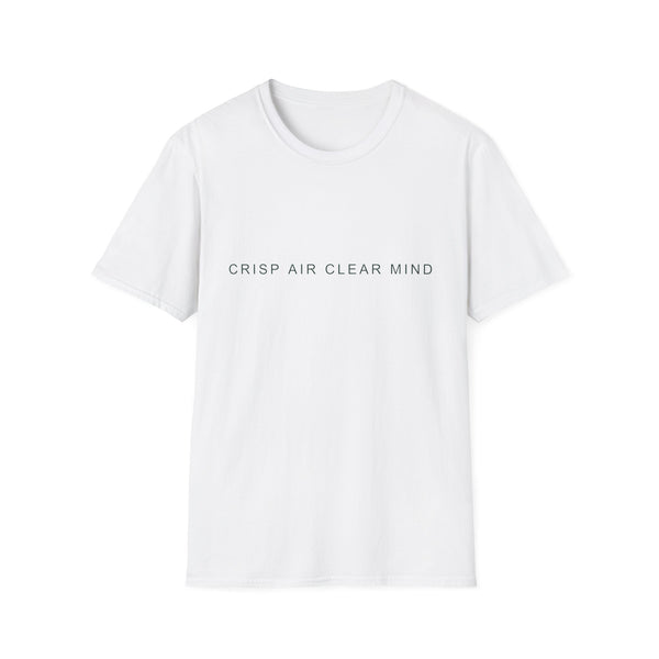 Fall Theme Minimalist Typography T-Shirt, Crisp Air Clear Mind Graphic Tee
