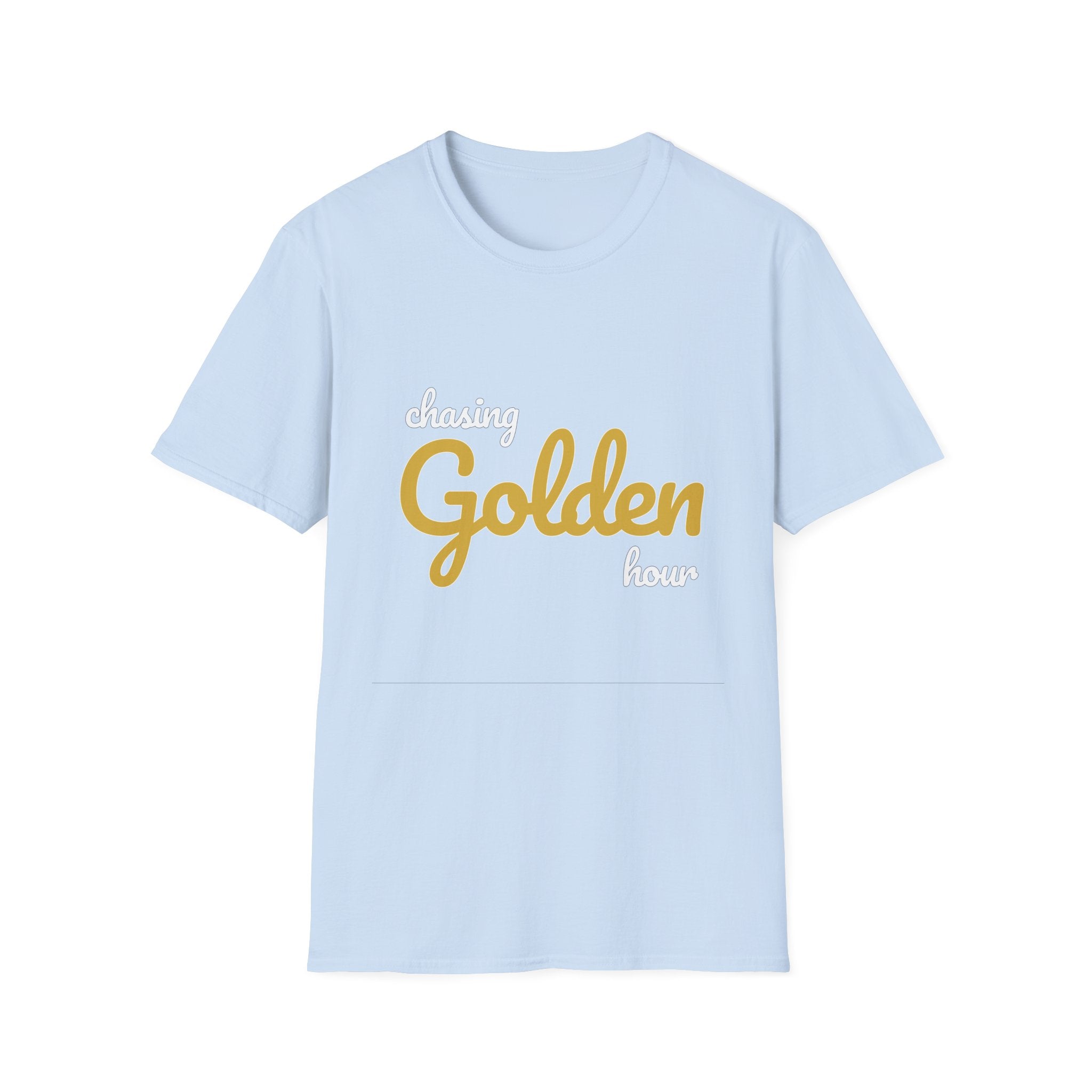 Summer Theme Minimalist Typography T-Shirt, Chasing Golen Hour Script Tee