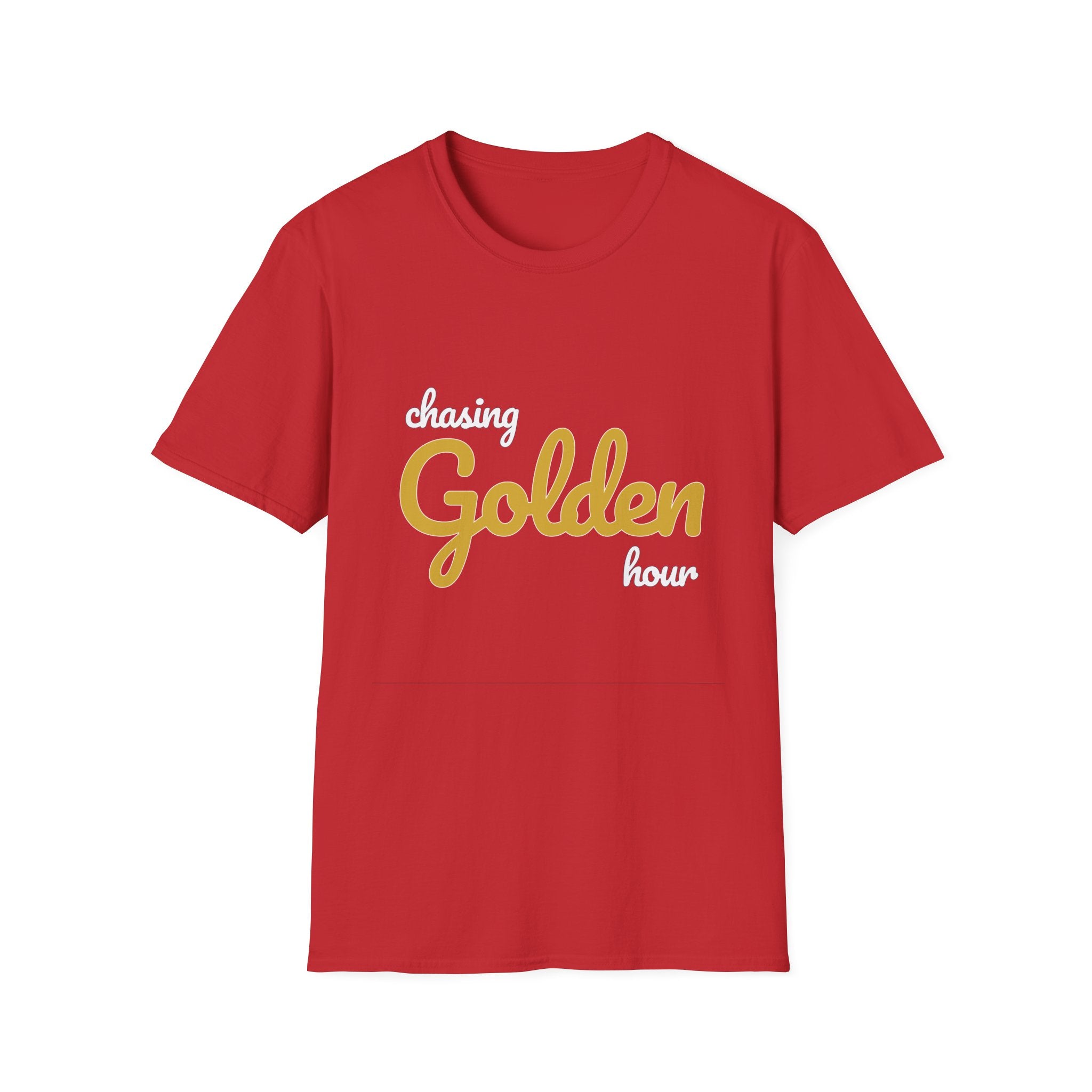 Summer Theme Minimalist Typography T-Shirt, Chasing Golen Hour Script Tee
