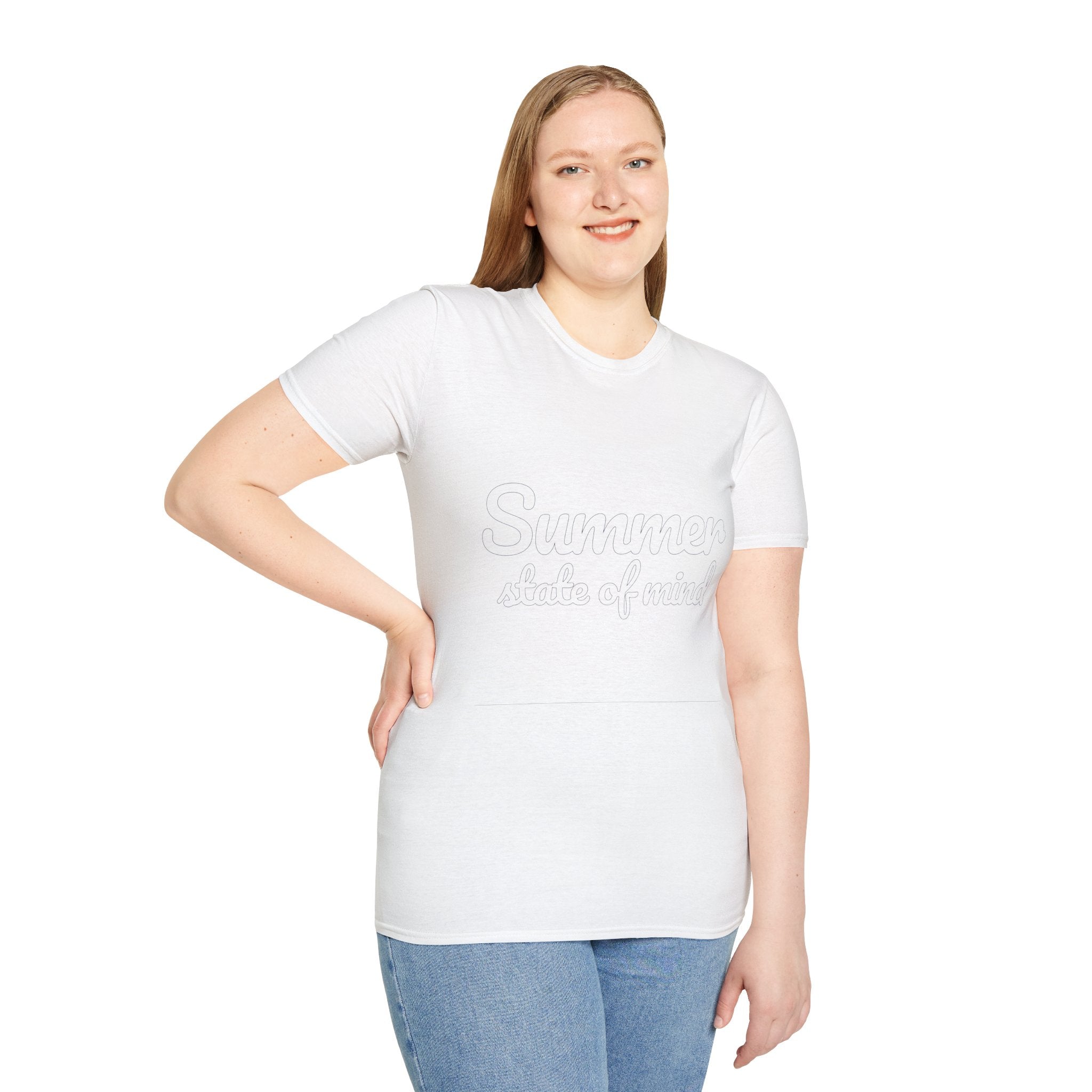 Summer Theme Minimalist Typography T-Shirt, Summer State of Mind T-Shirt