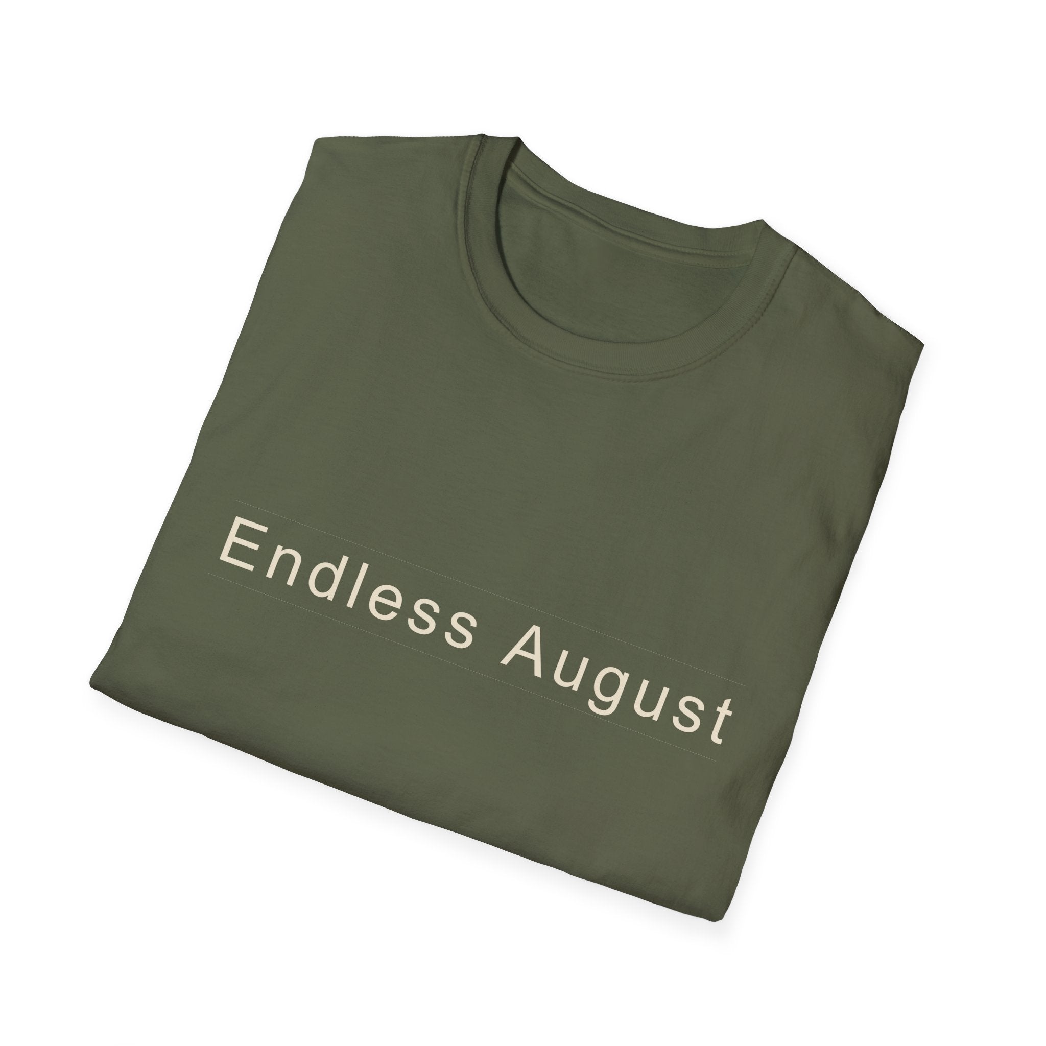 Summer Theme Minimalist Typography T-Shirt, Endless August Script Tee