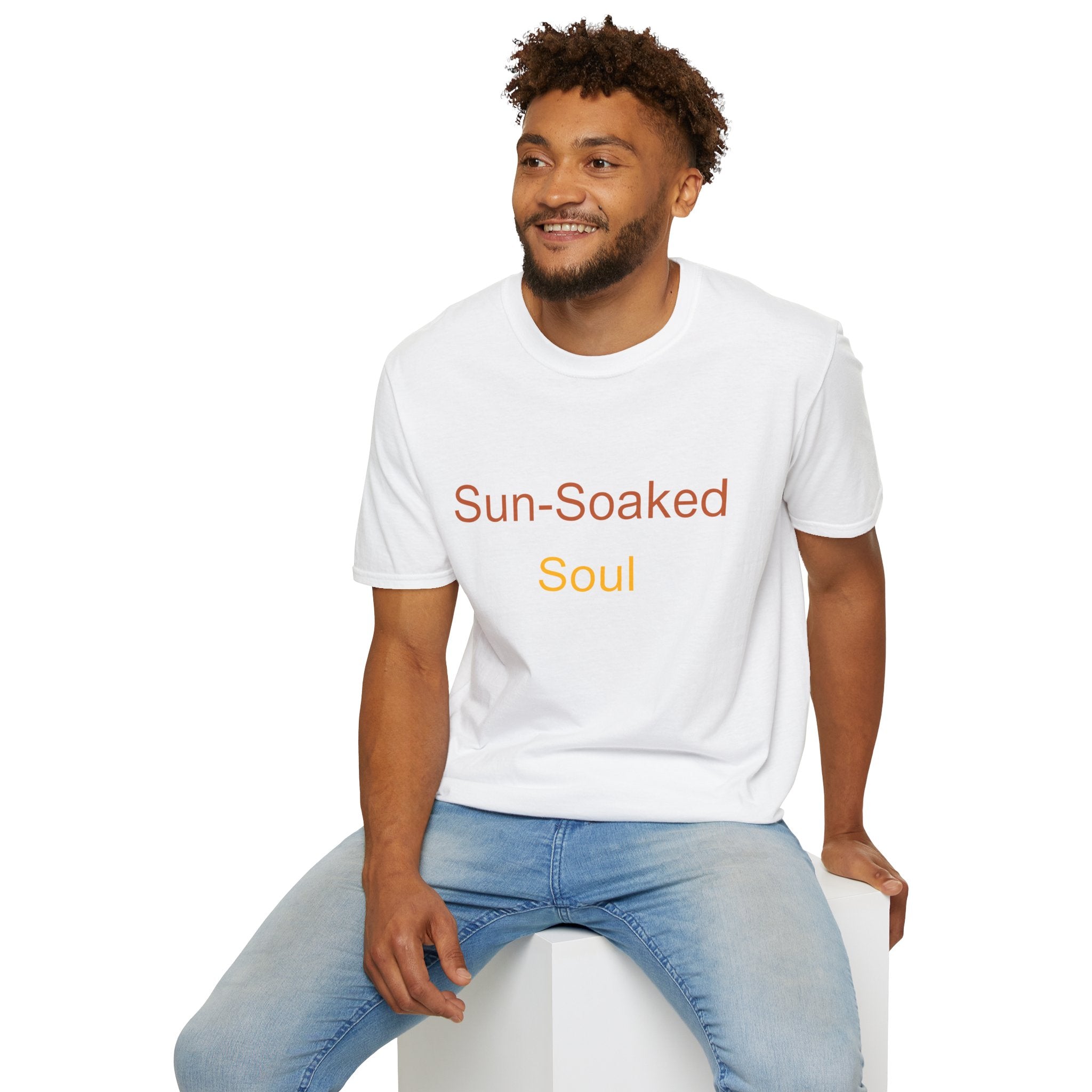Summer Theme Minimalist Typography T-Shirt, Sun-Soked Soul Tee