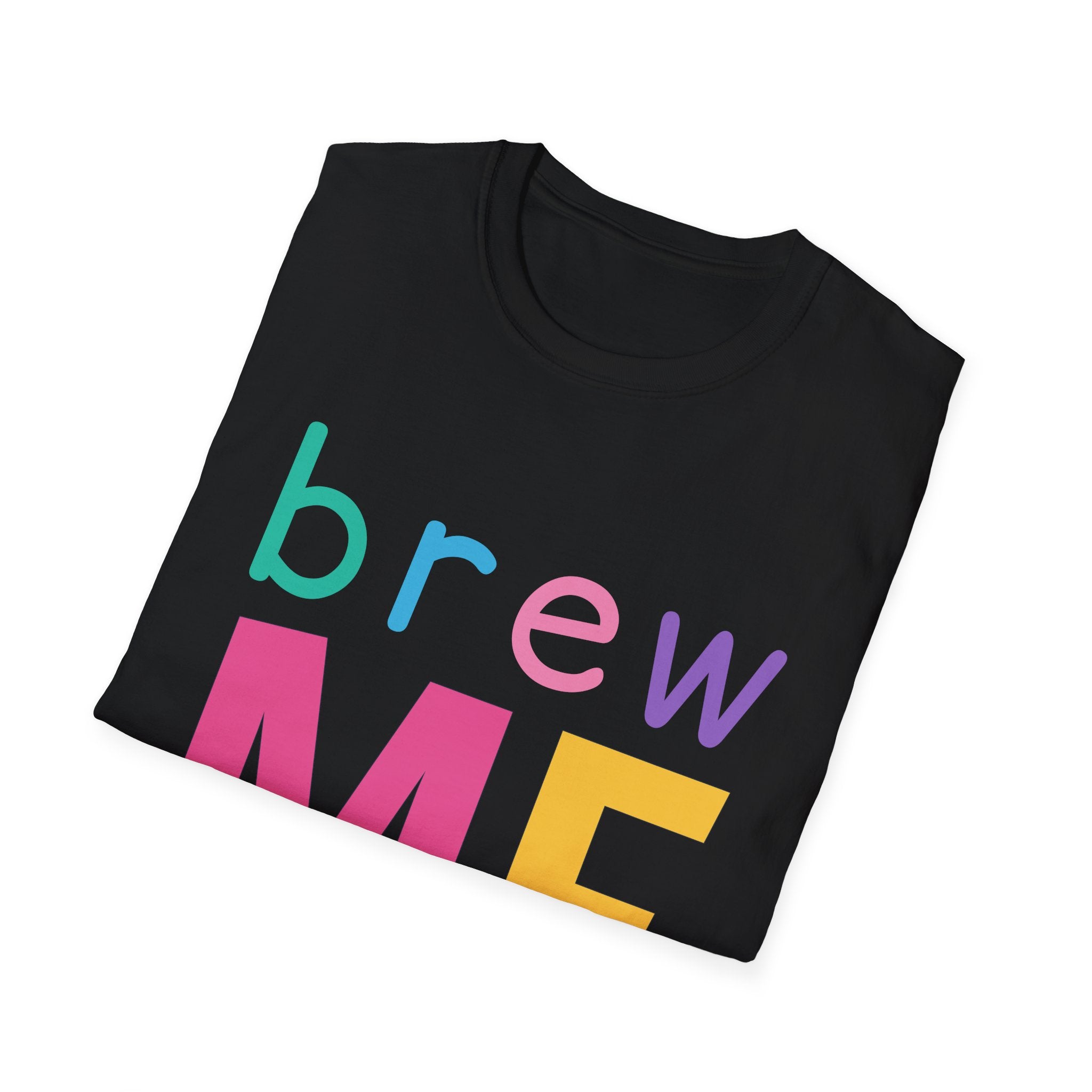 Colorful Theme Typography T-Shirt, Brew Me Colorful Graphic Tee