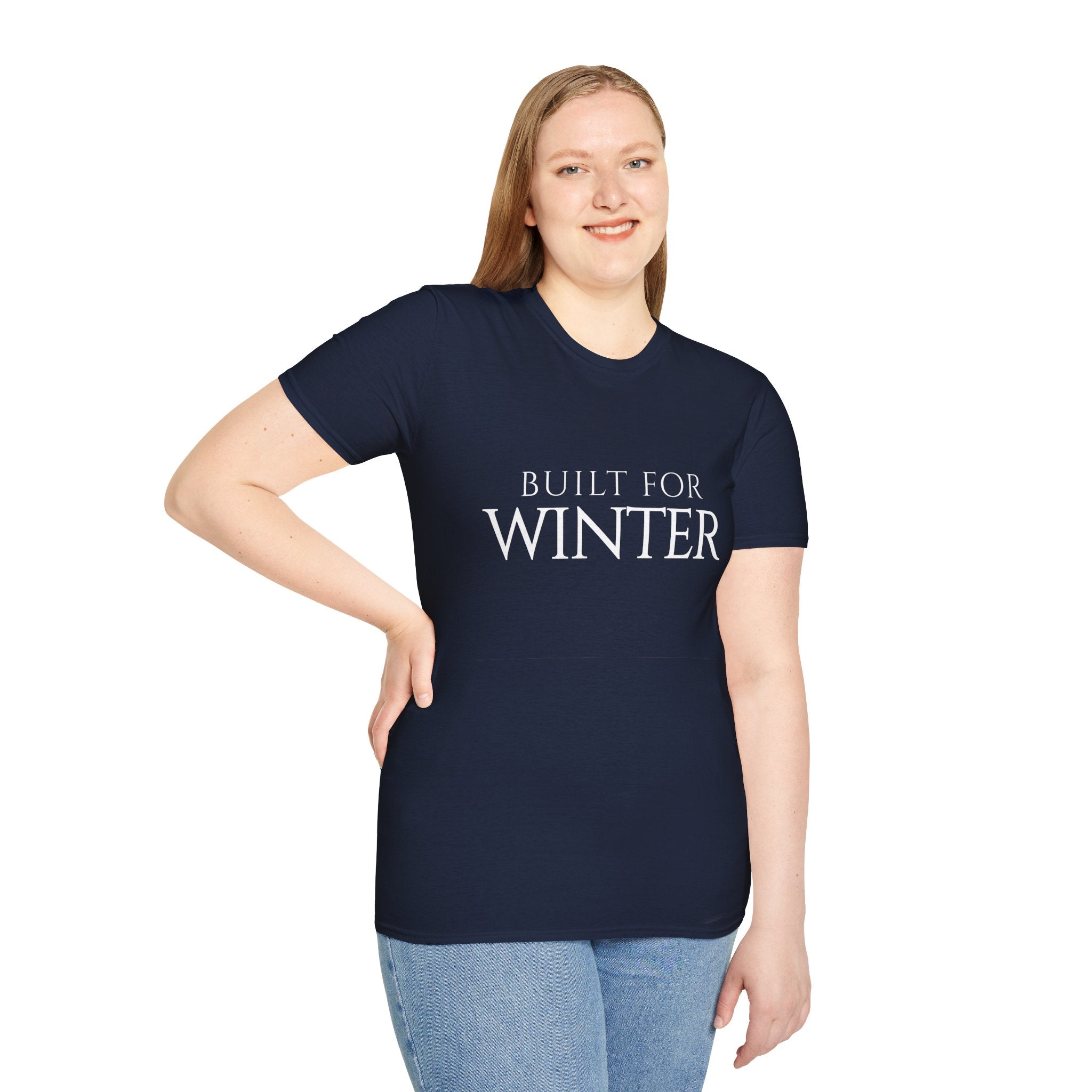 Winter Theme Minimalist Typography Graphic T-Shirt, Built For Winter Tee