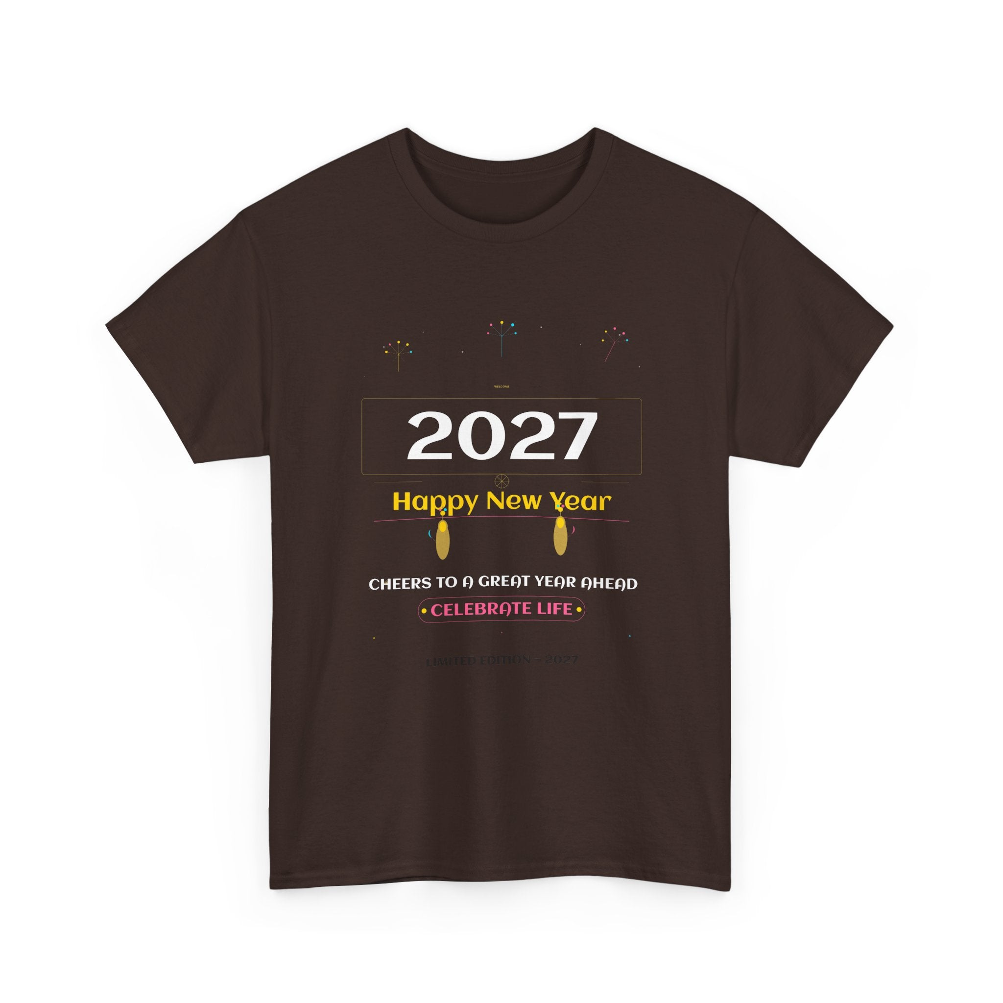 Happy New Year Graphic T-Shirt | Minimal Celebration Cotton Tee