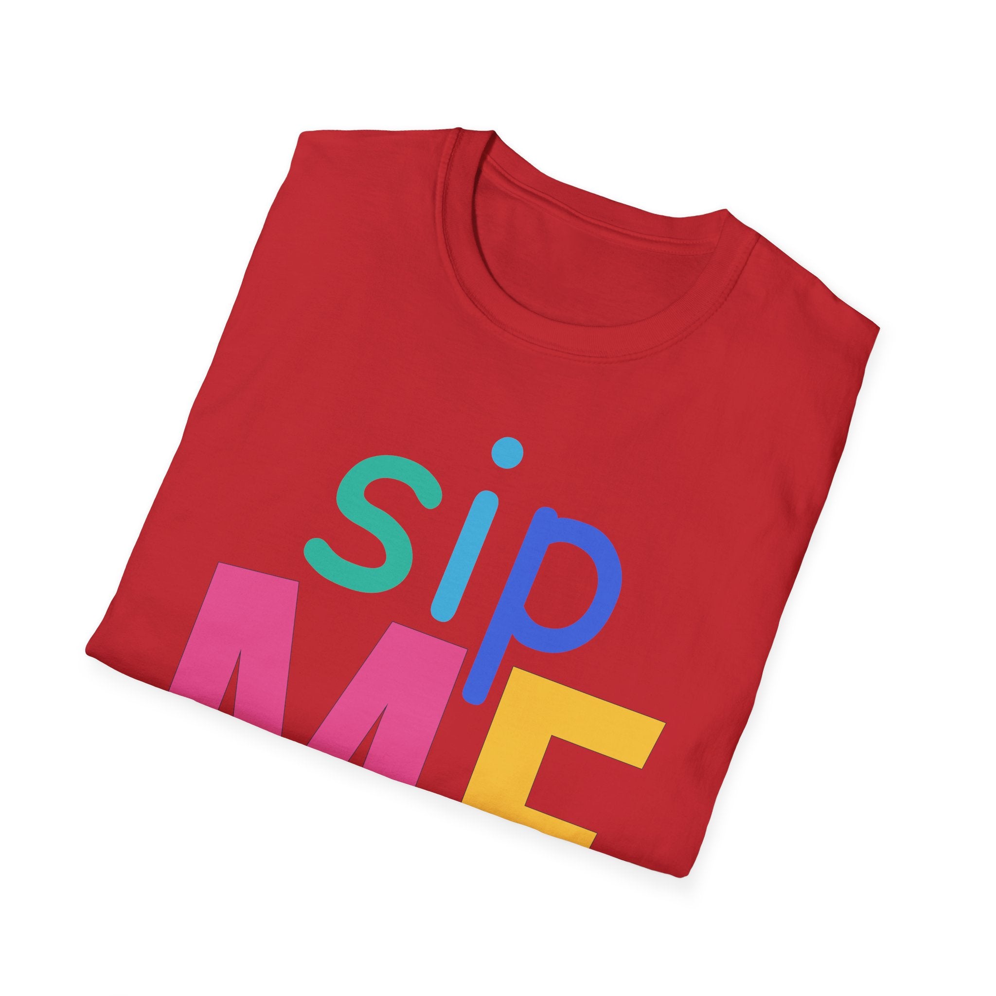 Colorful Theme Typography T-Shirt, Sip Me Graphic Tee