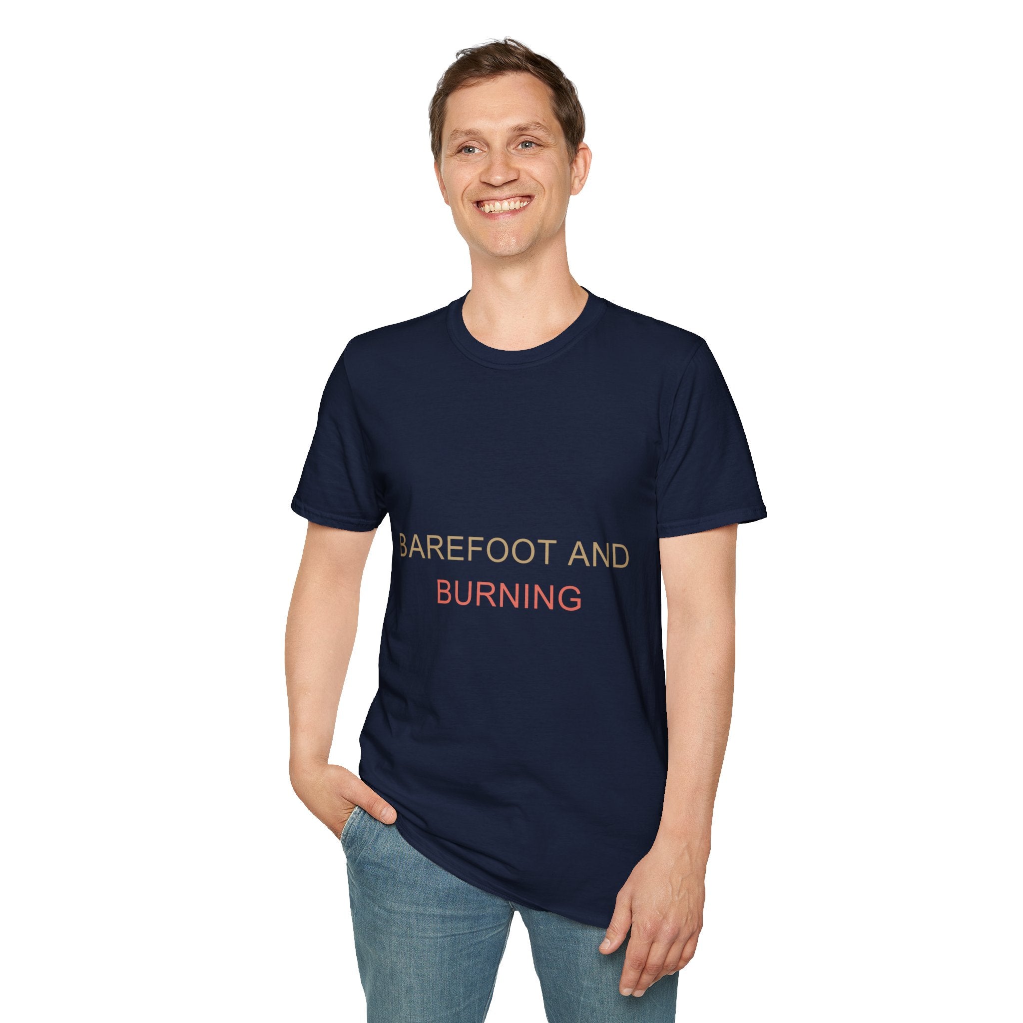 Summer Theme Minimalist Typography T-Shirt, Barefoot and Burning T-Shirt