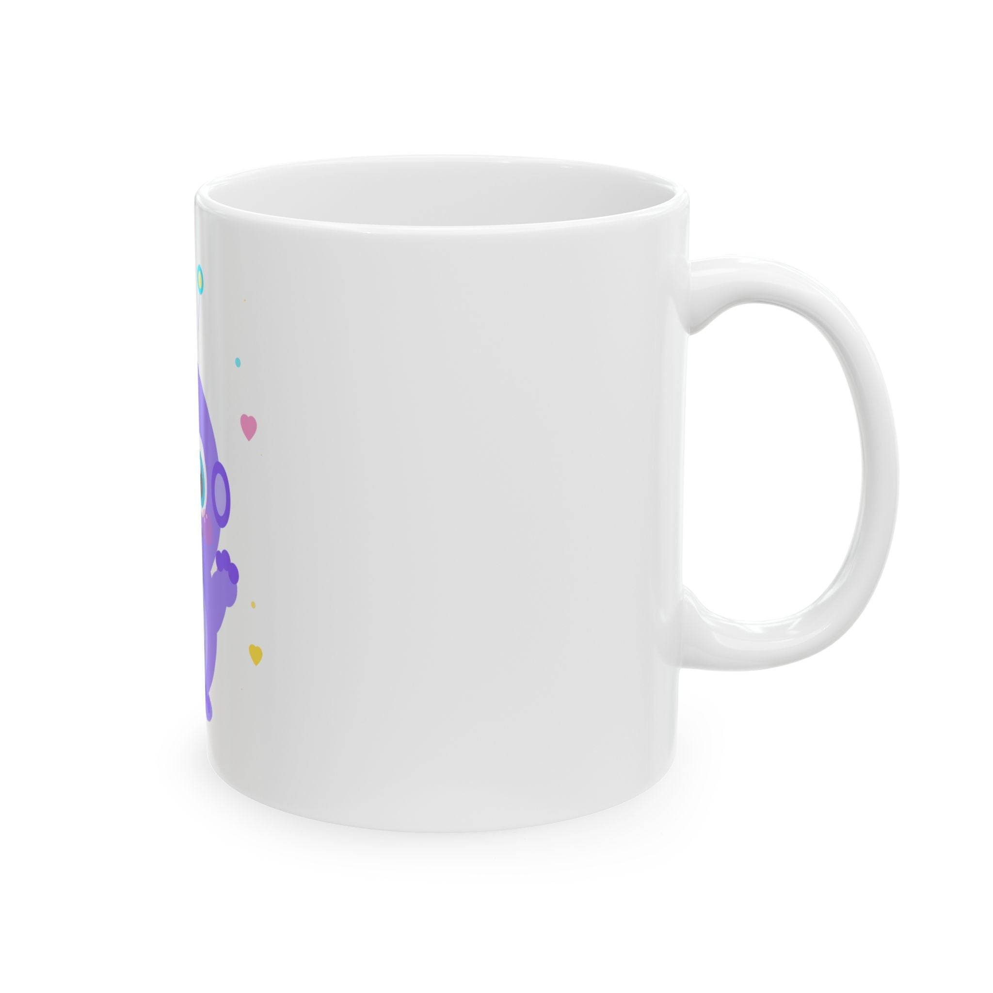 Cute Purple Baby Alien Ceramic Mug | Adorable Space Creature Coffee Cup