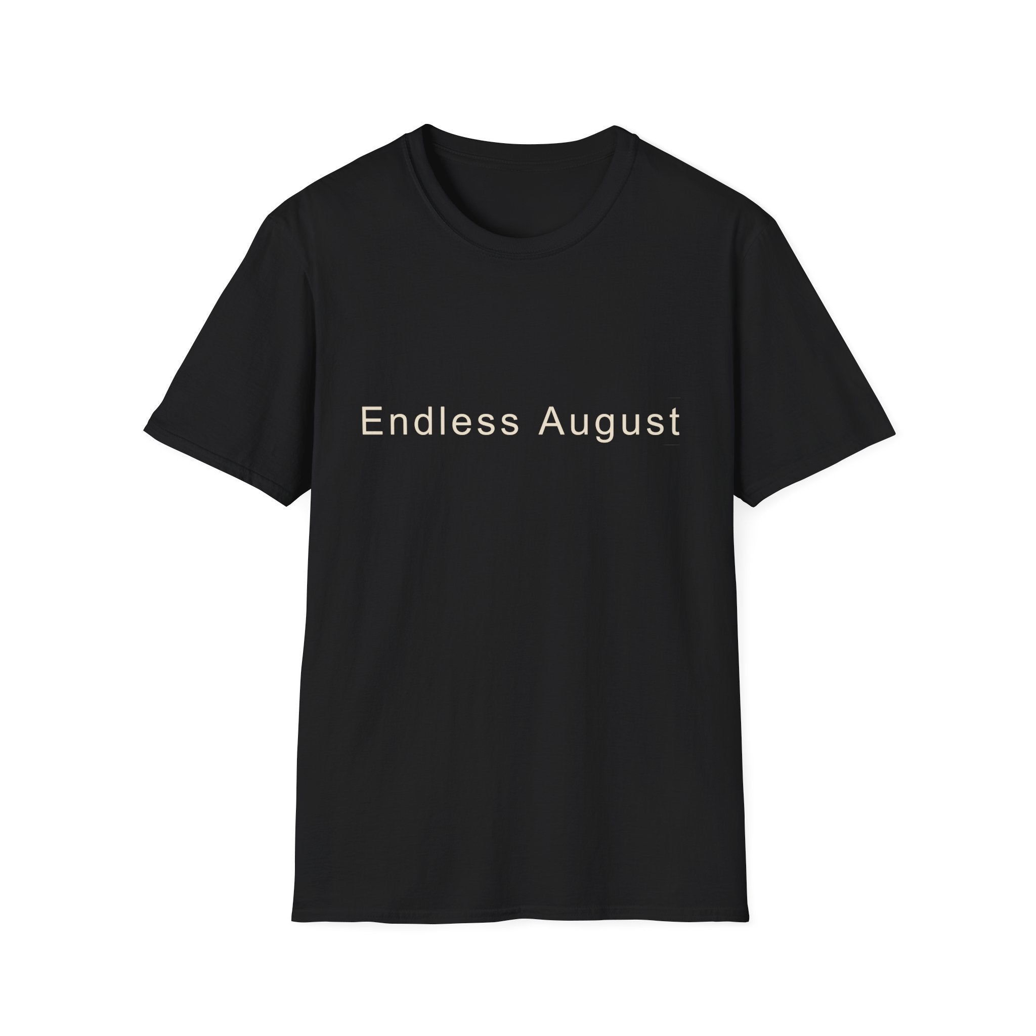 Summer Theme Minimalist Typography T-Shirt, Endless August Script Tee