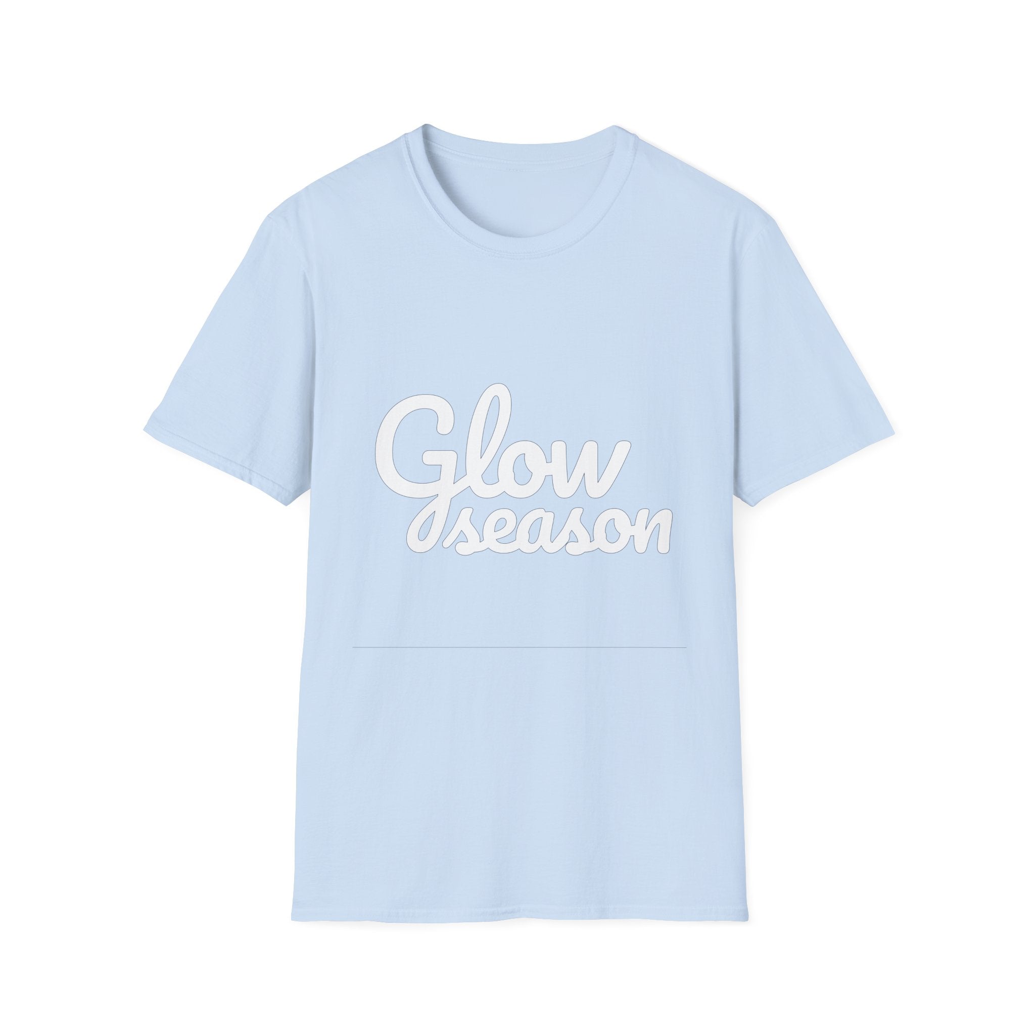Summer Theme Minimalist Typography T-Shirt, Glow Season Script Tee