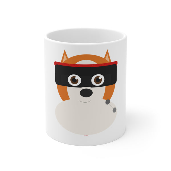Corgi Ninja Dog Ceramic Mug | Cute Funny Dog Coffee Cup