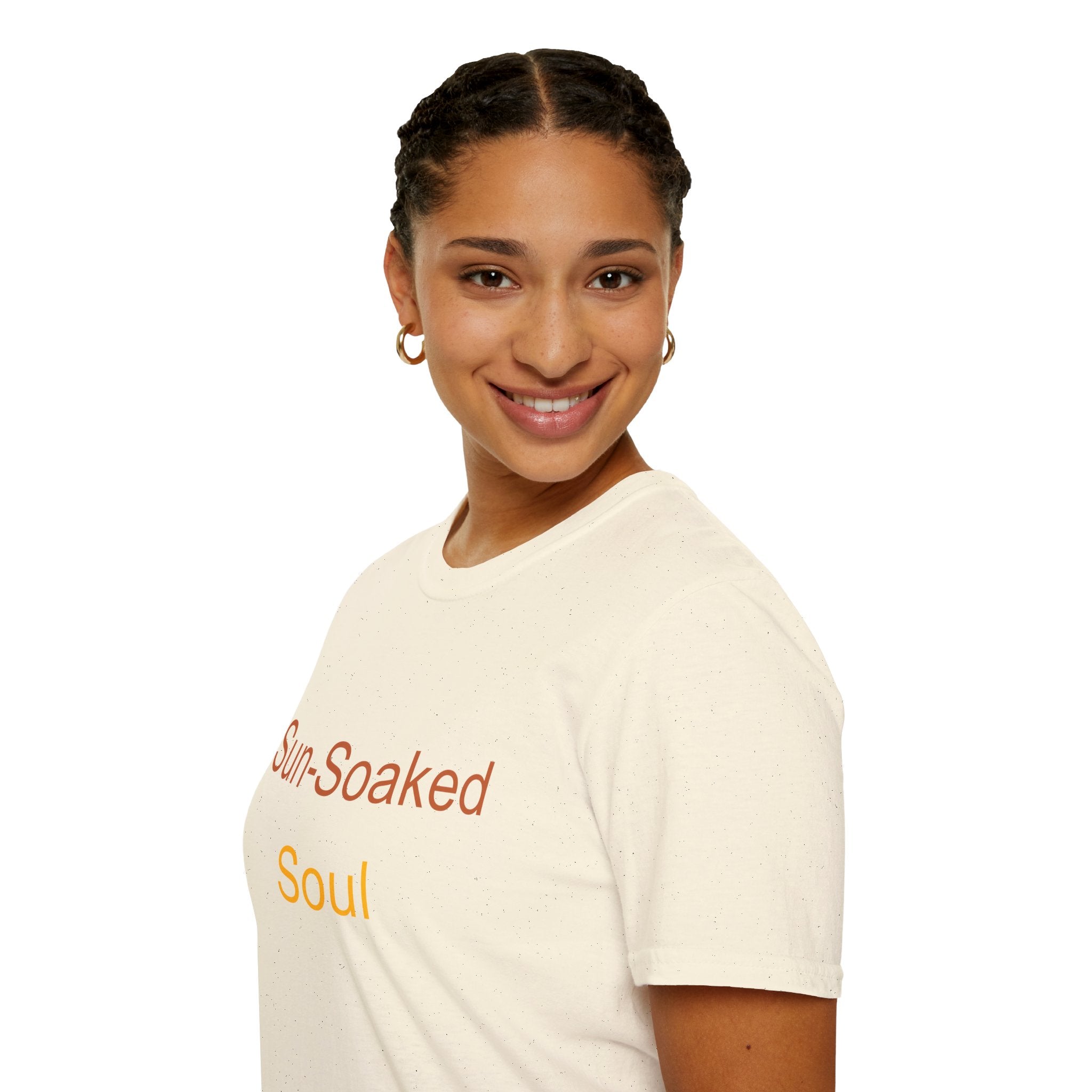 Summer Theme Minimalist Typography T-Shirt, Sun-Soked Soul Tee