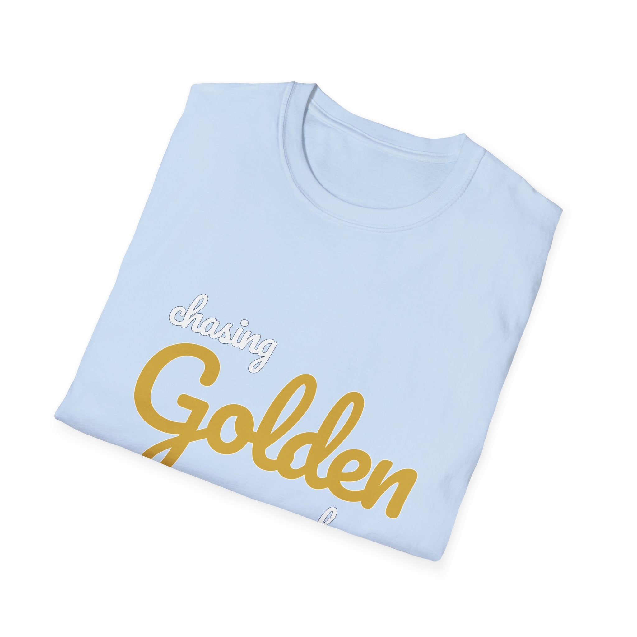 Summer Theme Minimalist Typography T-Shirt, Chasing Golen Hour Script Tee